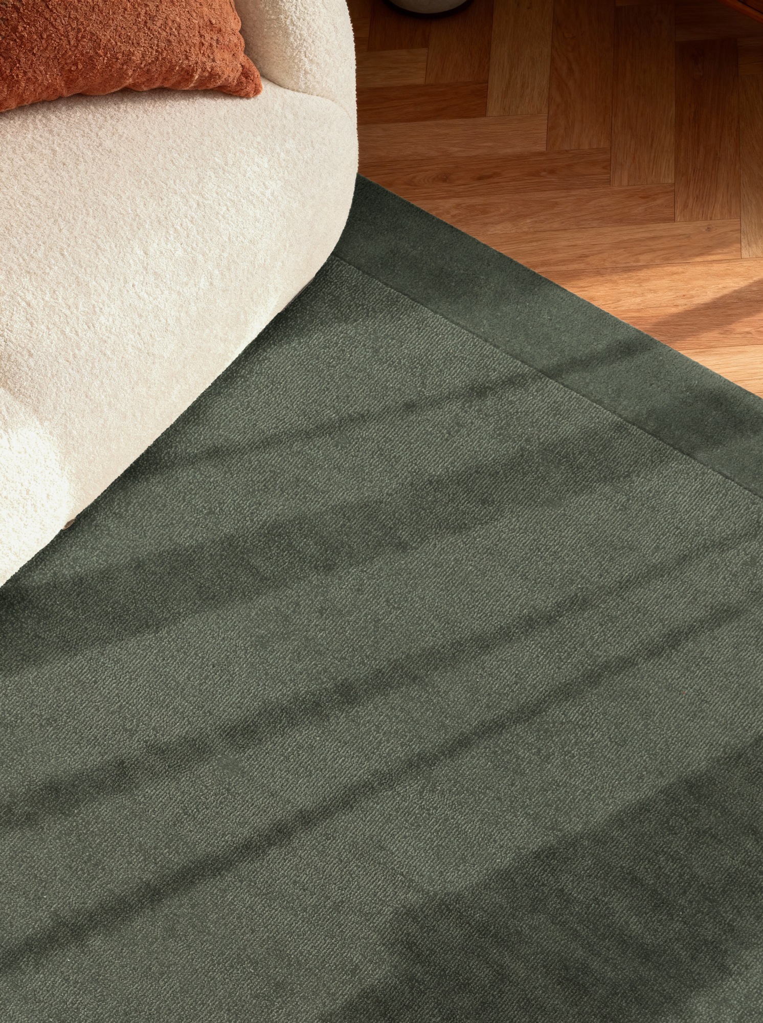 Villeroy & Boch Teppich »Wollteppich Kari« rechteckig 17 mm Höhe Handgewebt, Wolle, Bordüre, Einfarbig, Läufer, Wohnzimmer, Modern