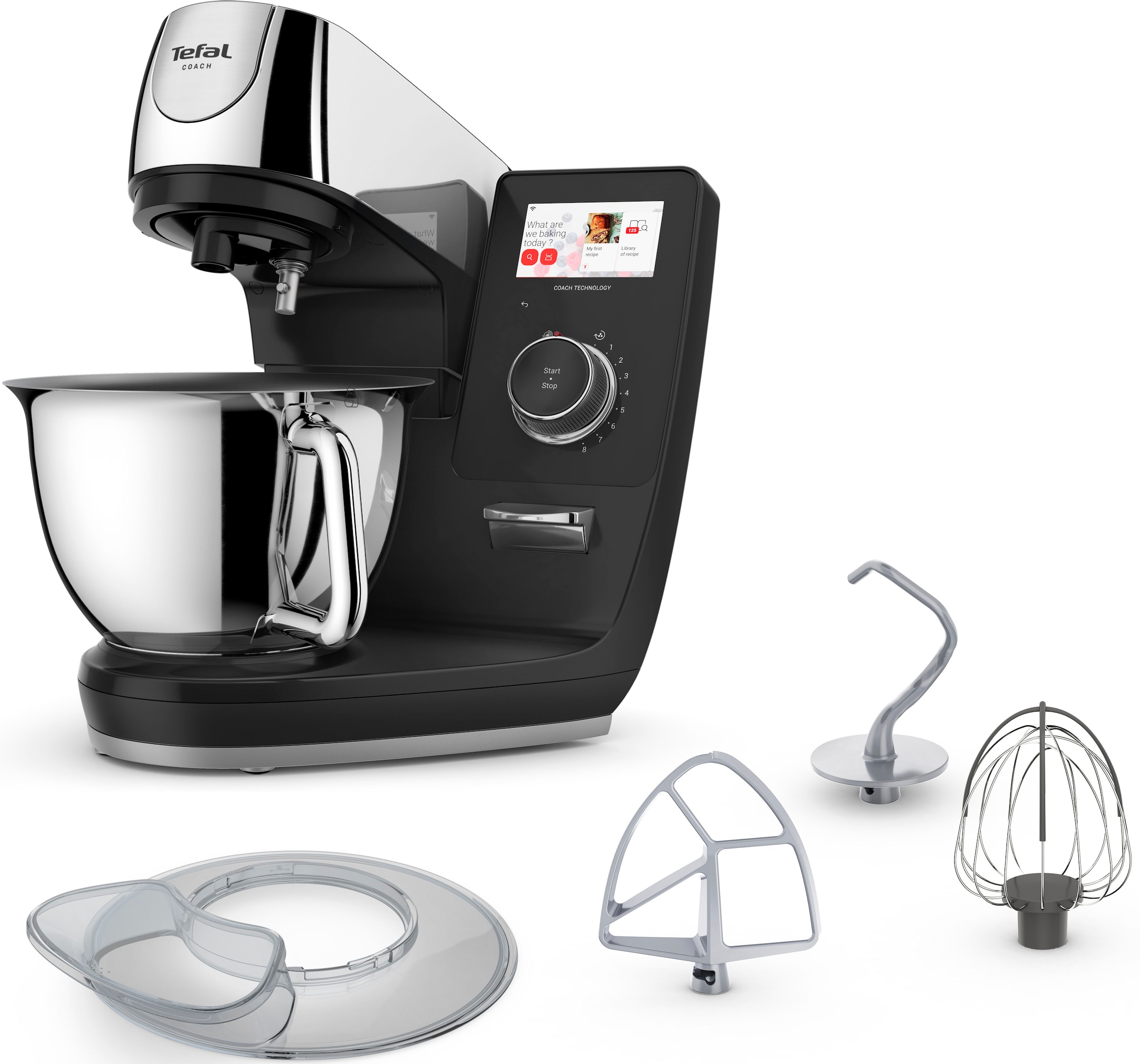 TEFAL Küchenmaschine "QB960D I-Coach Touch Pro", B:32,4cm H:37,4cm T:40,4cm, schwarz, Küchenmaschinen, 25 Automatikprogramme, intuitives digitales