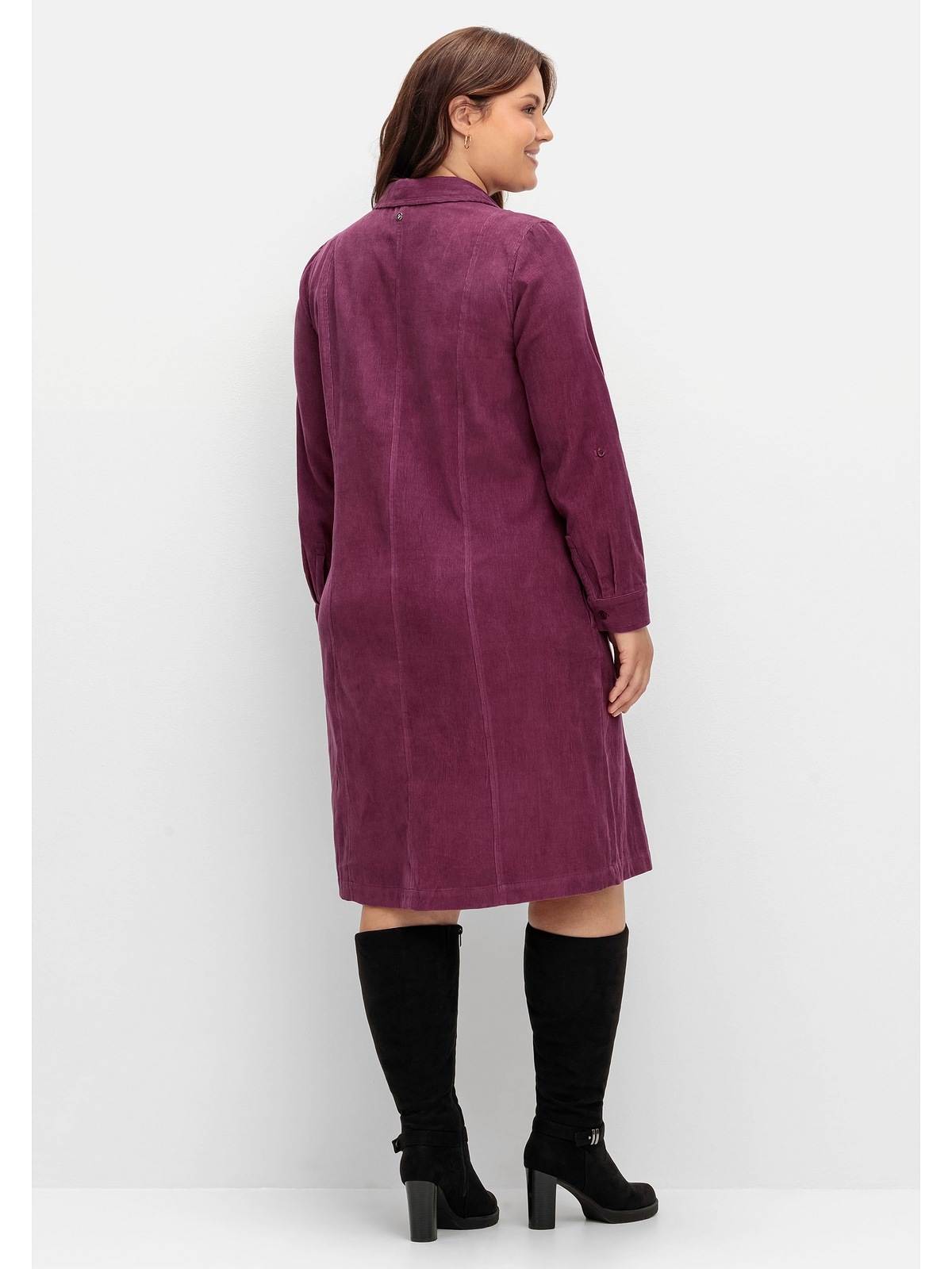 Sheego Blusenkleid »Große Größen«, aus weichem Cord, mit Krempelarm