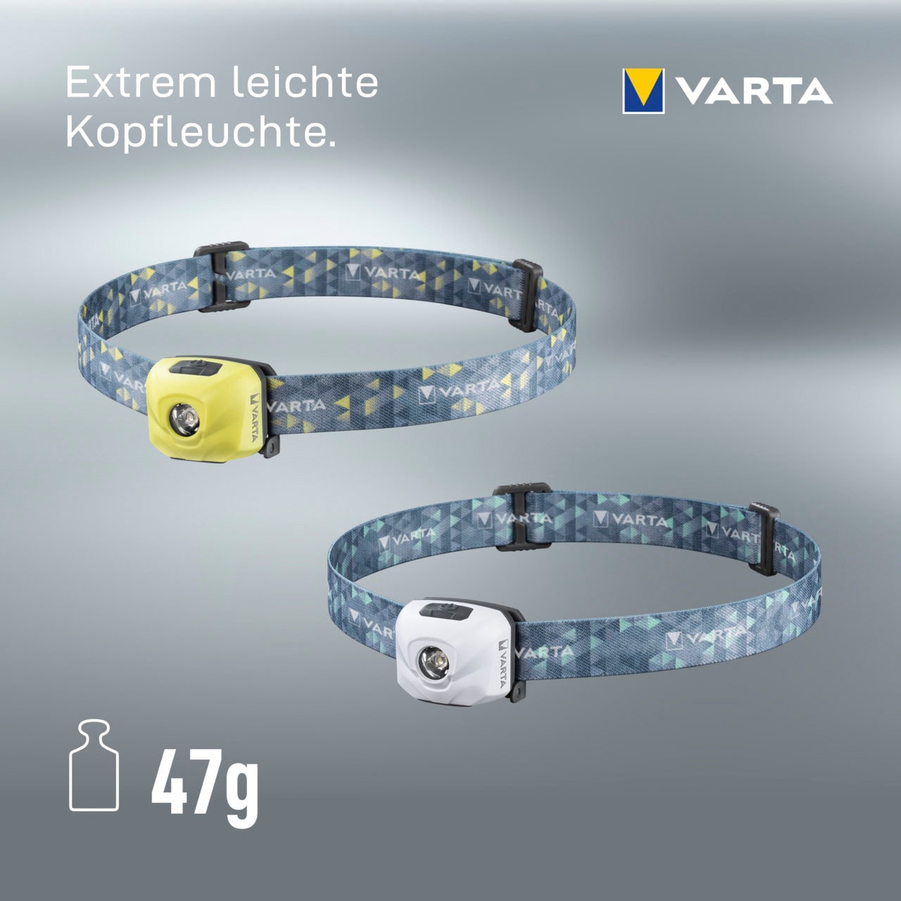 VARTA Kopflampe »Outdoor Sports Ultralight H30R«, (Packung, 1 St.), in limonen grün, leicht und kompakt, aufladbare Stirnleuchte, Kopfleuchte mit Tastensperre und Speicherfunktion der Lichteinstellungen, Joggen, Laufen, Outdoor