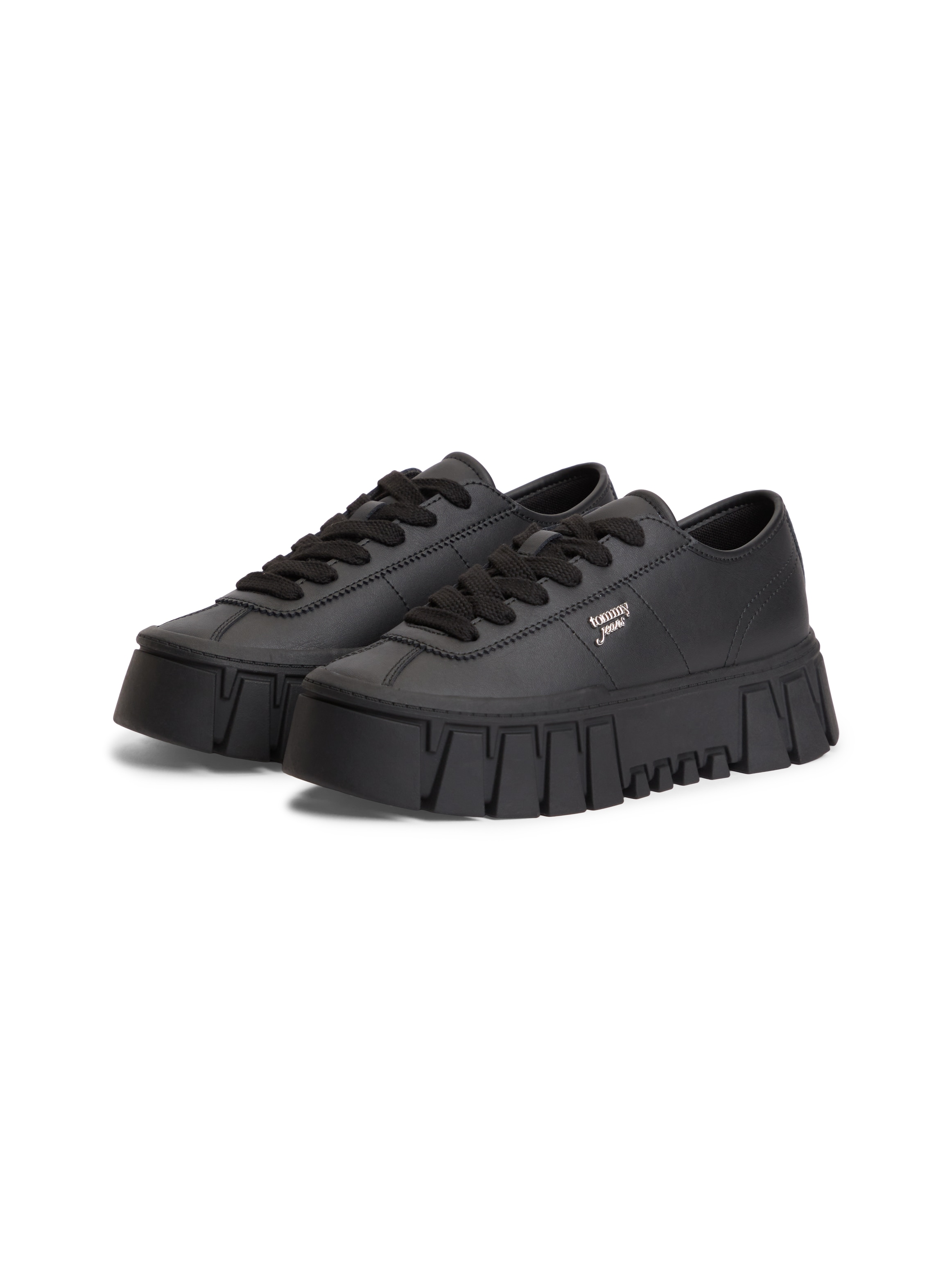 Tommy Jeans Plateausneaker "TJW PLATFORM SNEAKER LEATHER LC" Schnürschuh, Halbschuh, Freizeitschuh mit seitlichem Logoschriftzug