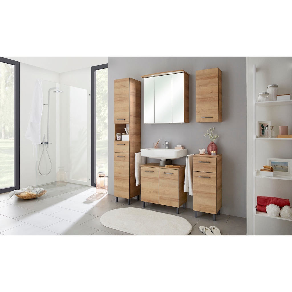 Saphir Hochschrank »Quickset 919 Badschrank, 30 cm breit, 2 Türen, Nische, 1 Schublade«