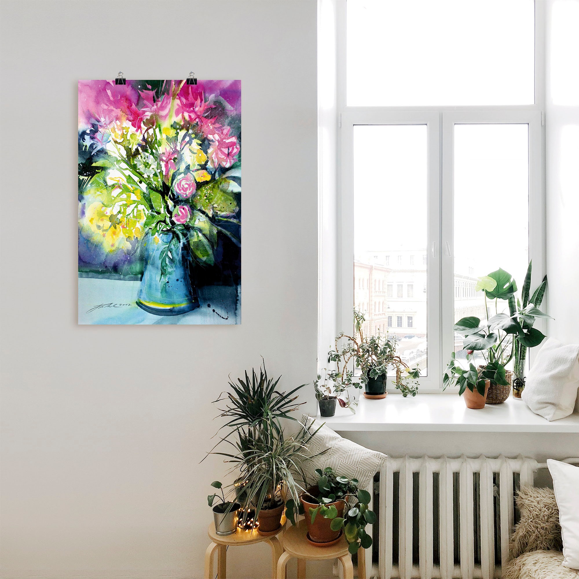 Artland Wandbild »Frühlingsblumen in Vase«, Blumen, (1 St.), gedruckt