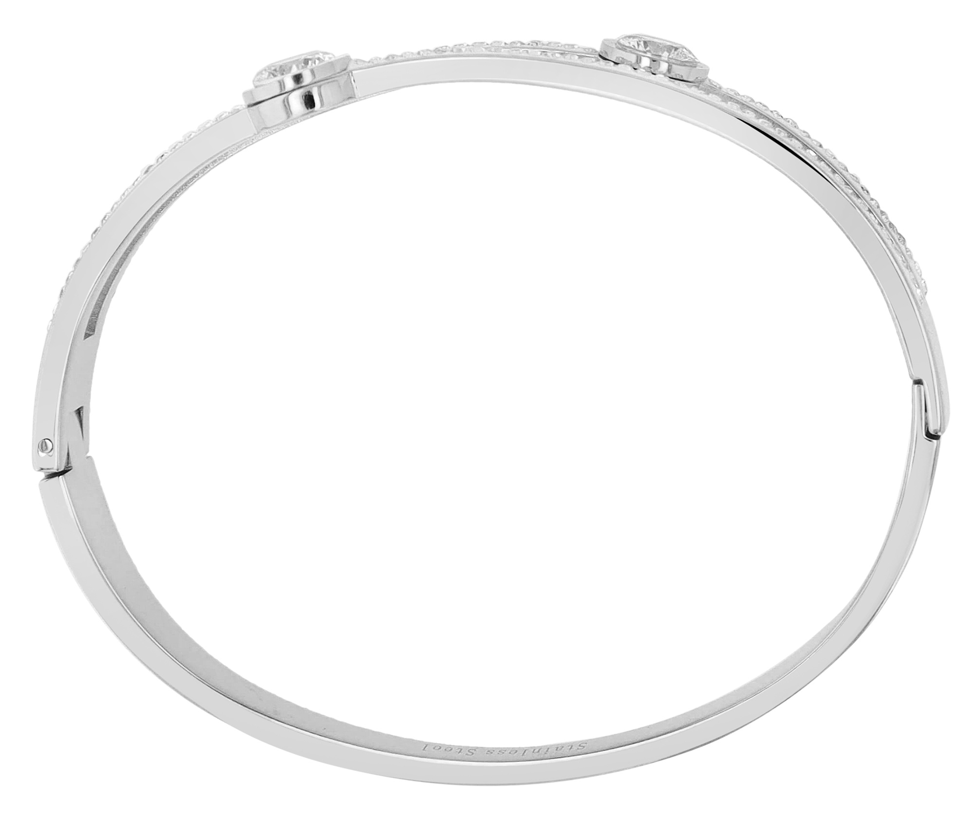 ADELIA ́S Damen Armreif "Armband – Armreif aus Edelstahl mit Strass Steinchen Ø 6,0 cm cm", 6cm, Edelstahl, silber, Edelstahl, Armbänder, Ein kleines