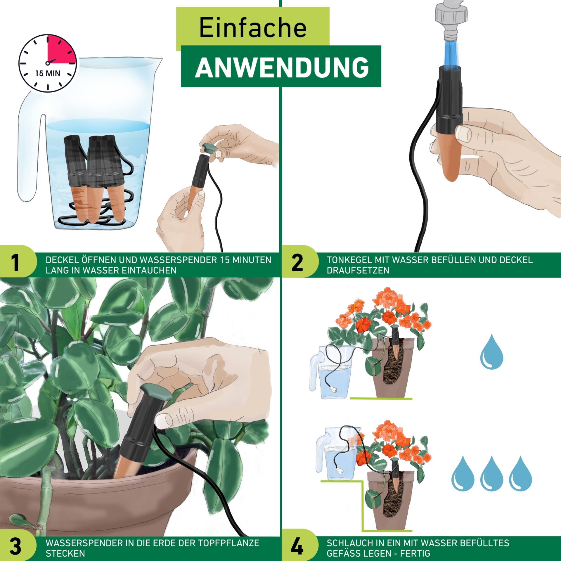 Windhager Tropfer »Wasserspender« (Set, 3 Stk. tlg.)  zur konstant dosierten Bewässerung von Zimmerpflanzen