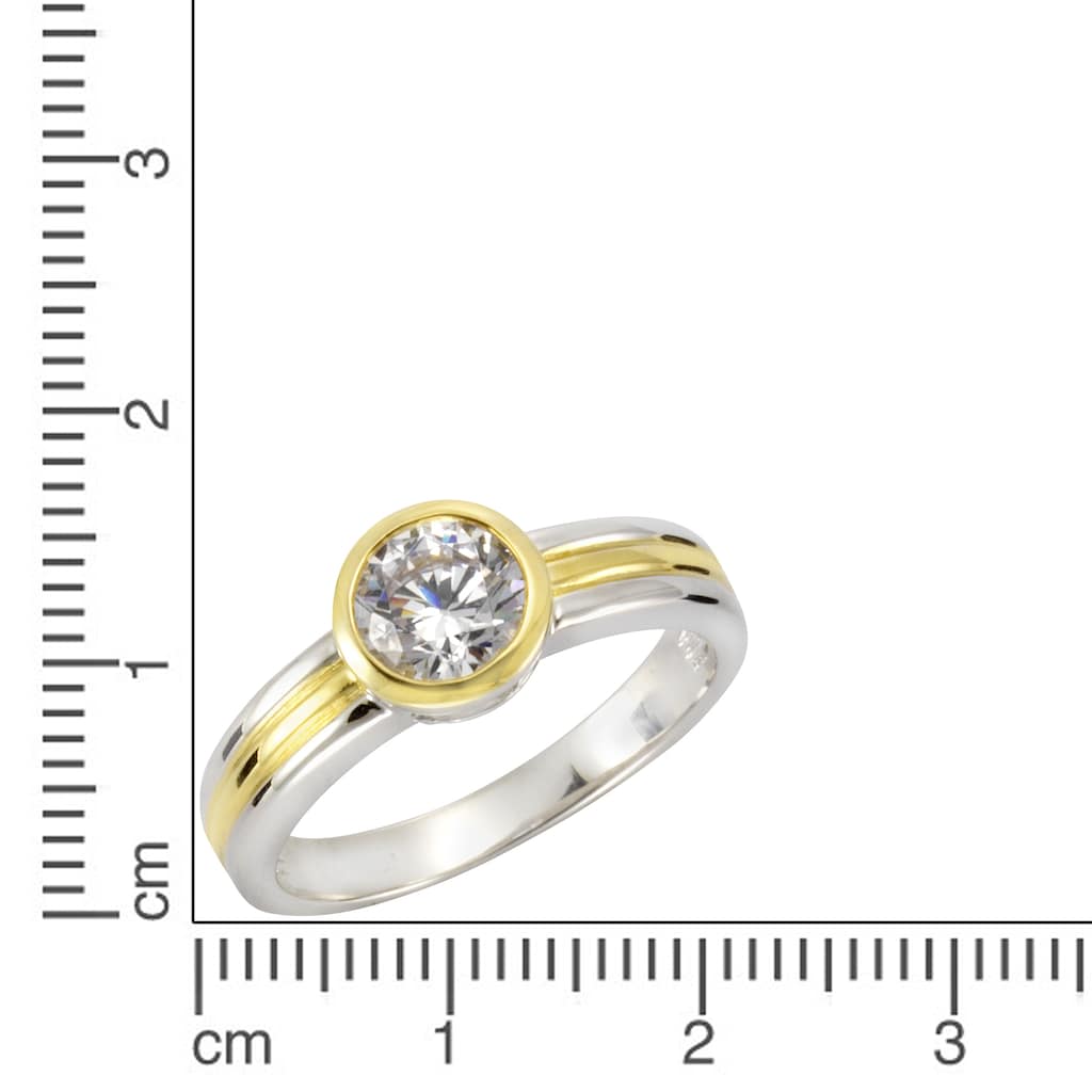 CELESTA Fingerring »925 Sterling Silber zweifarbig Zirkonia«