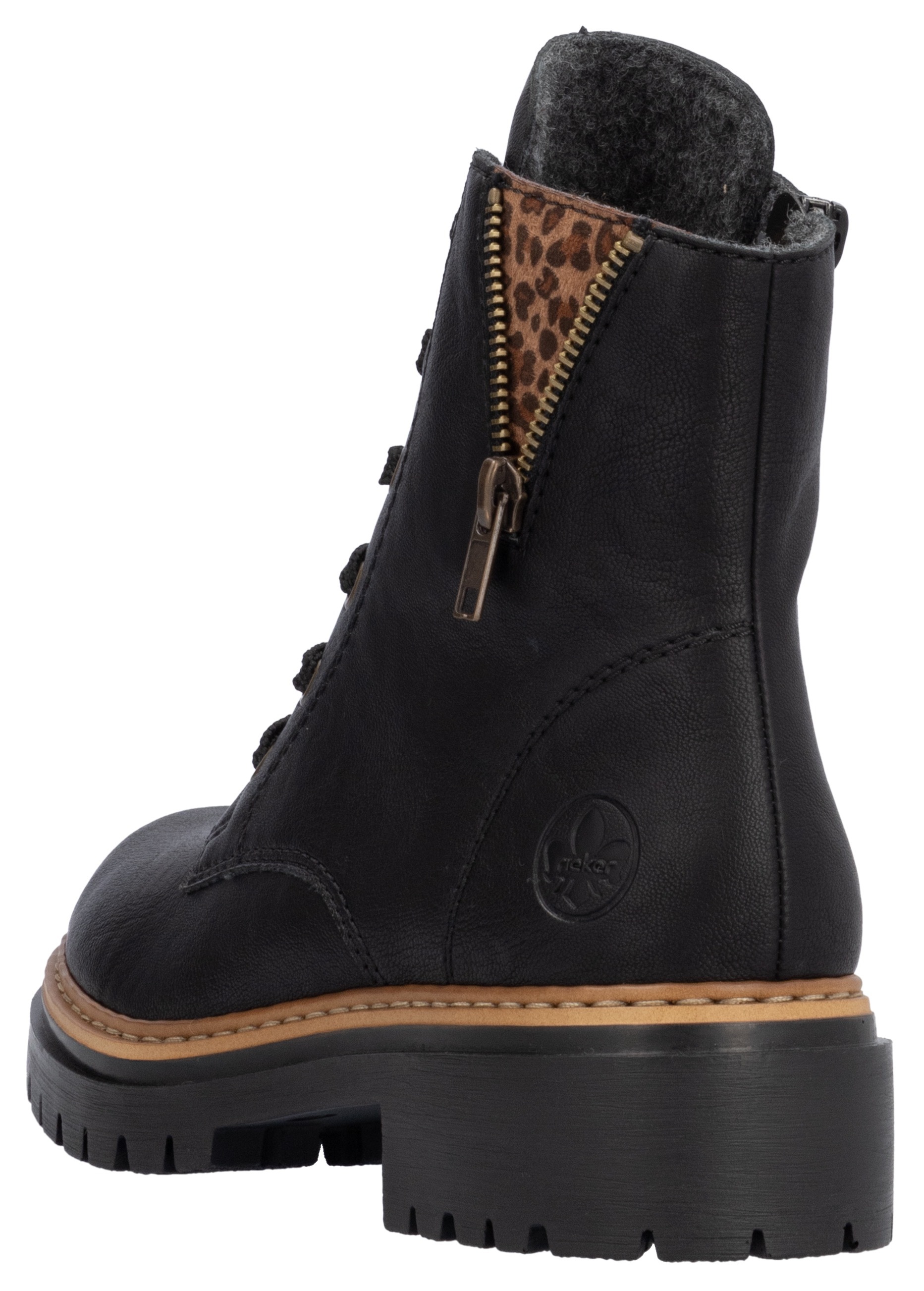 Rieker Schnürstiefelette, Schnürboots, Blockabsatz, mit praktischem Innenreißverschluss