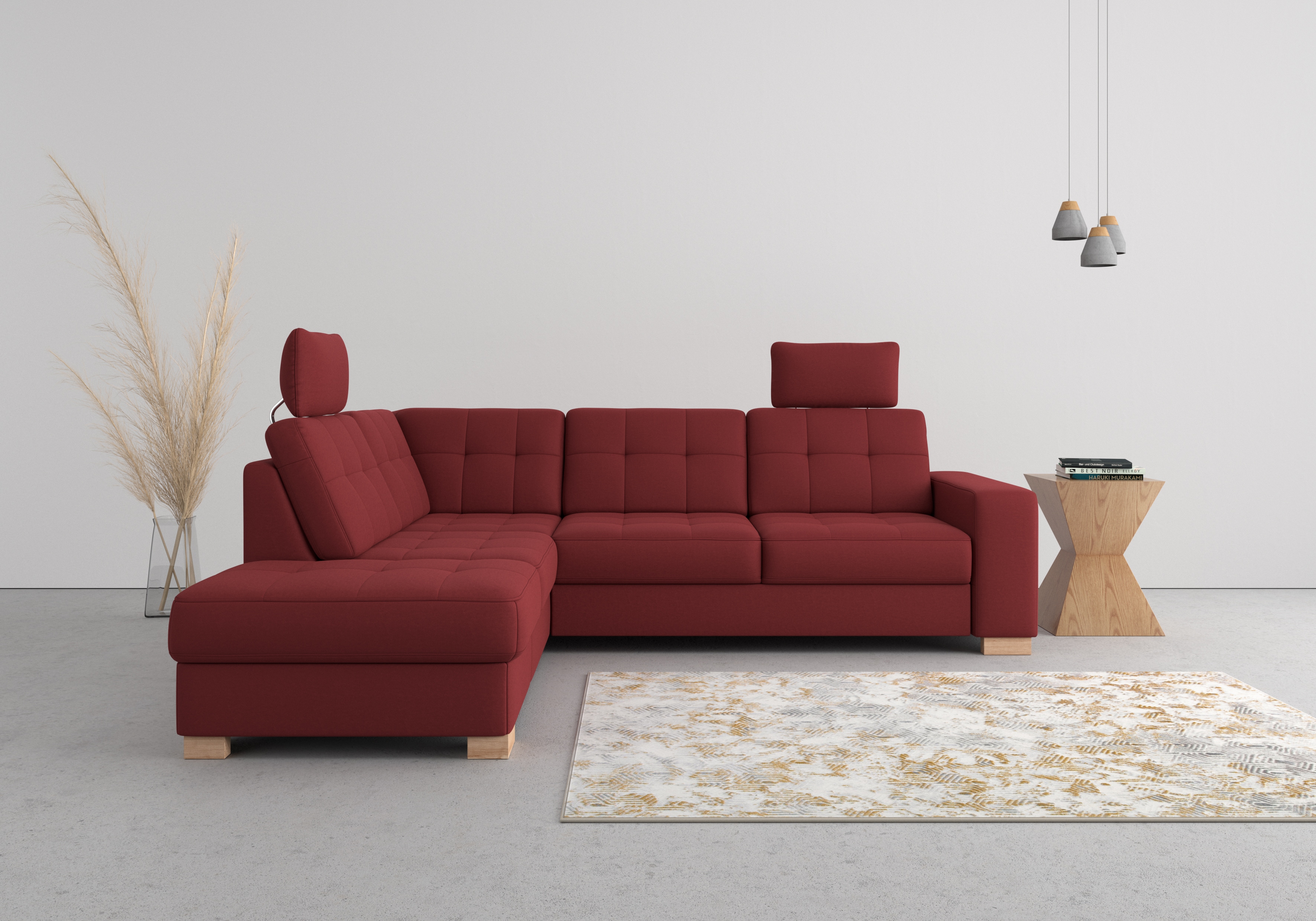sit&more Ecksofa "Quincy L-Form" wahlweise mit Schlaffunktion und Bettkasten
