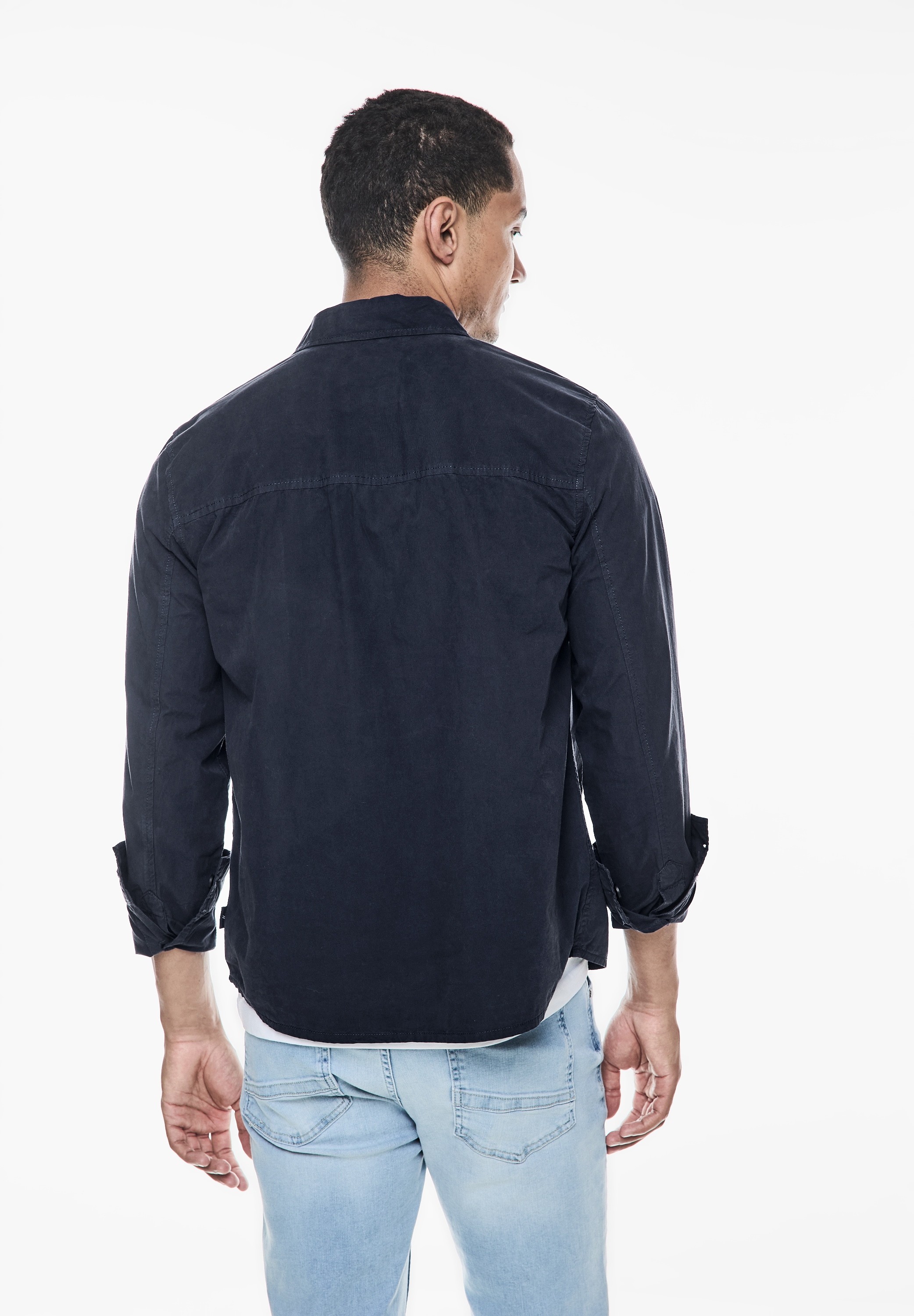 STREET ONE MEN Langarmhemd, aus reiner Baumwolle