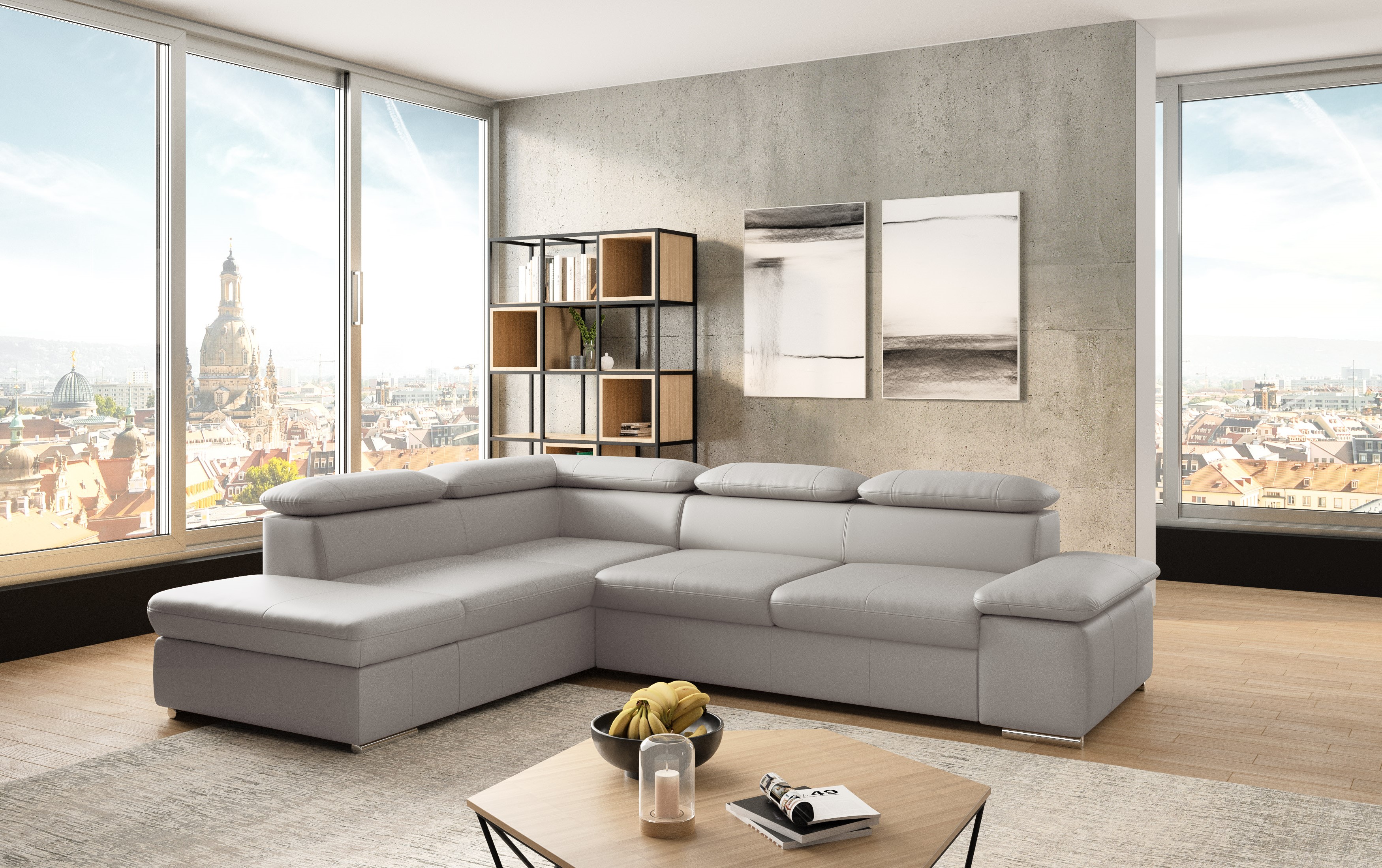 sit&more Ecksofa "Valantine L-Form, B: 272 cm, Leder, mit Arm- und Kopfteilverstellung" optional Schlaffunktion, Komfortsofa, modern