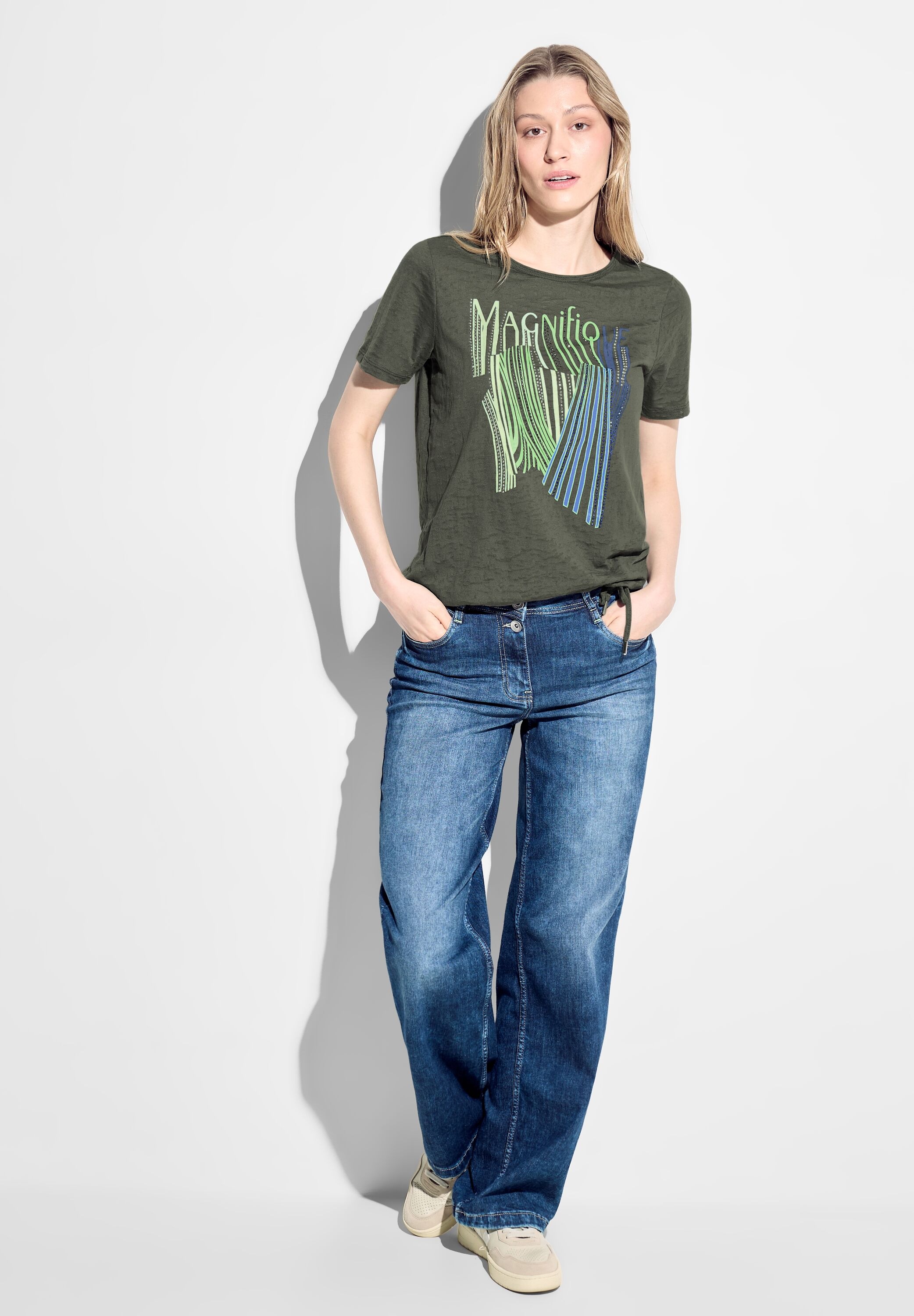Cecil T-Shirt, aus softem Materialmix