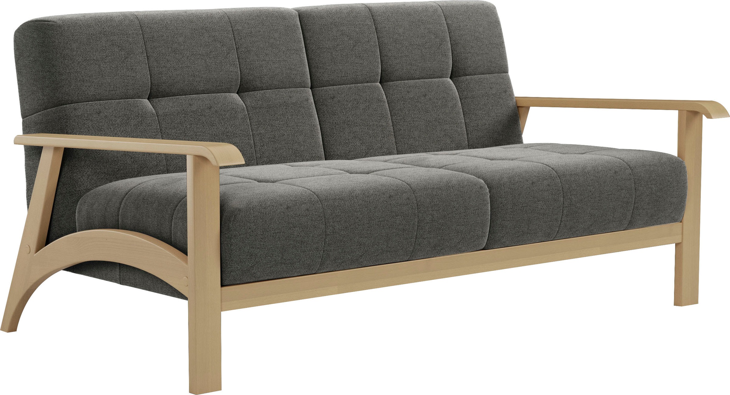 sit&more 2,5-Sitzer »Billund«, Armlehnen aus Buchenholz in natur, verschiedene Bezüge und Farben