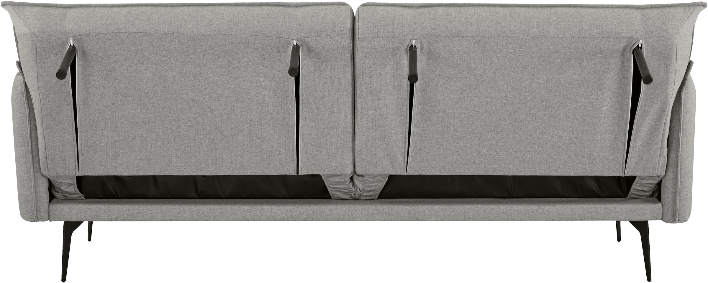 INOSIGN Schlafsofa »TULARE, 204 cm, klappbarer 3-Sitzer mit verstellbarer Rückenlehne,«, Schlaffunktion, Velvet-Samtvelours u. Webstoff