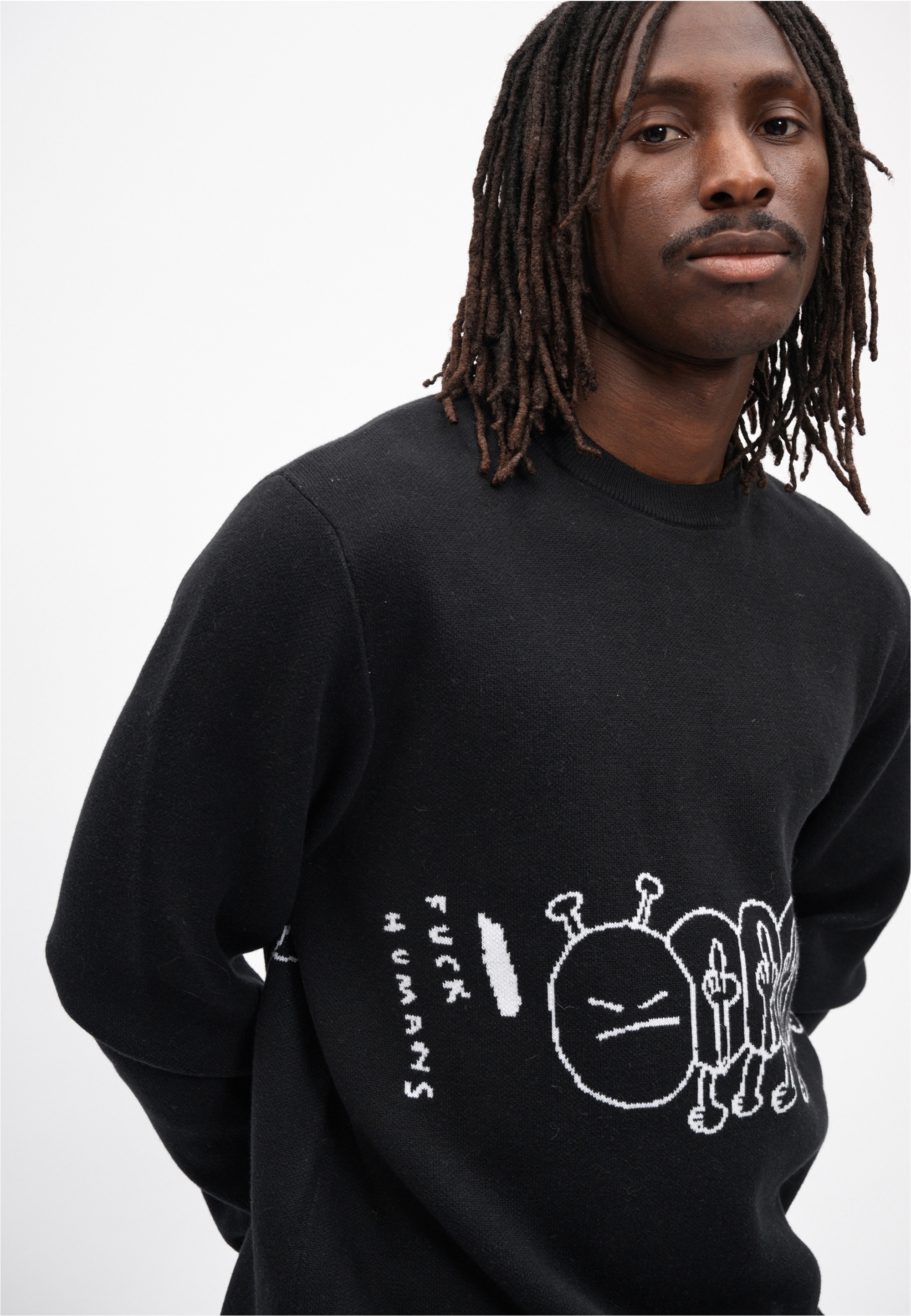 Cleptomanicx Strickpullover »FUHUMANS« mit lässigem Frontprint