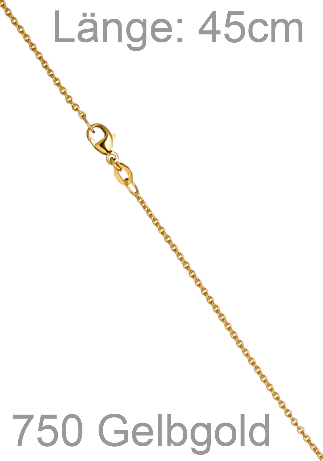 JOBO Kette ohne Anhänger »Rund-Ankerkette« 750 Gold 1,5 mm 45 cm