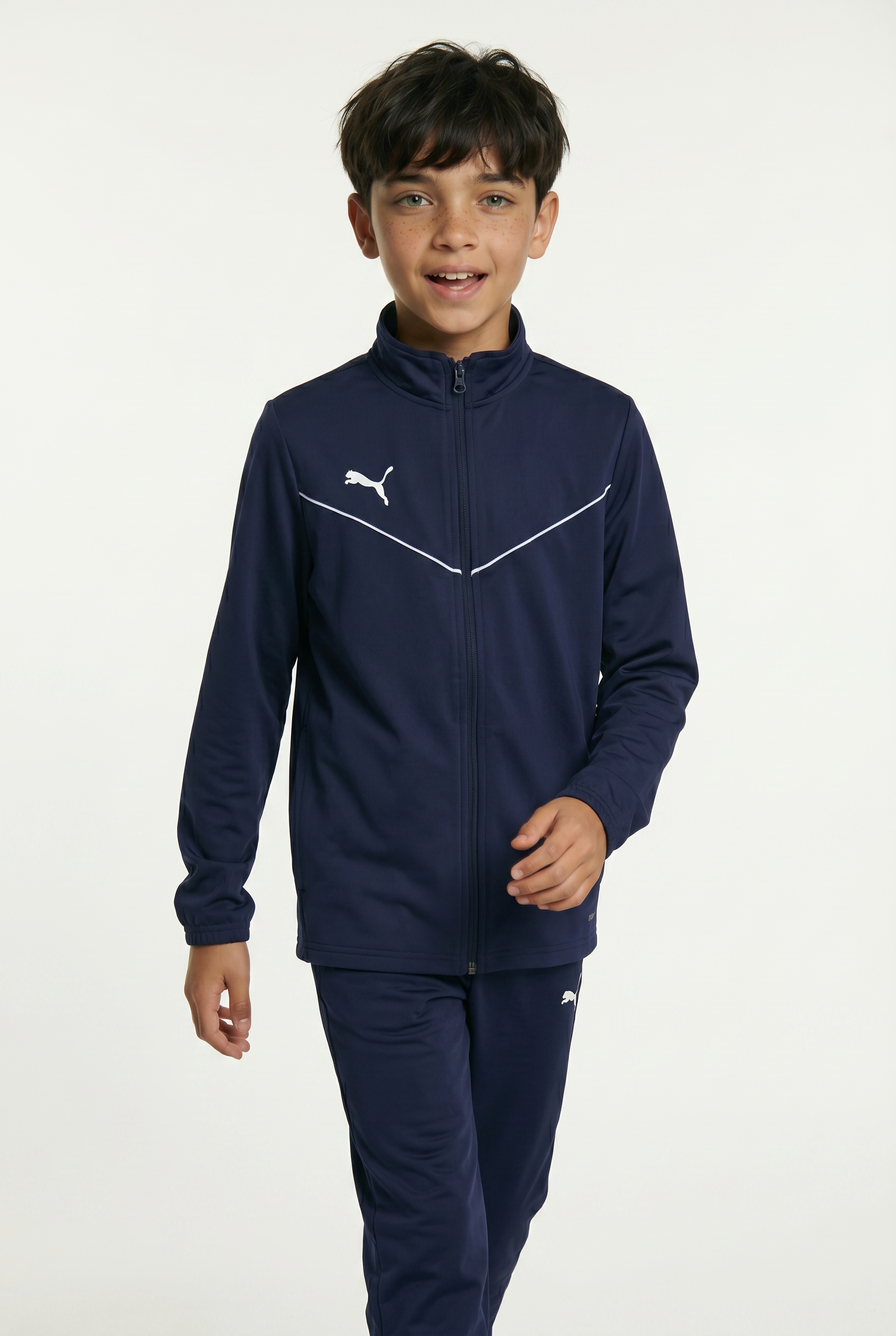PUMA Trainingsjacke "TEAMRISE TRAINING POLY JACKET JR" ohne Kapuze für Jugendliche, mit Reißverschluss, DryCELL Technologie