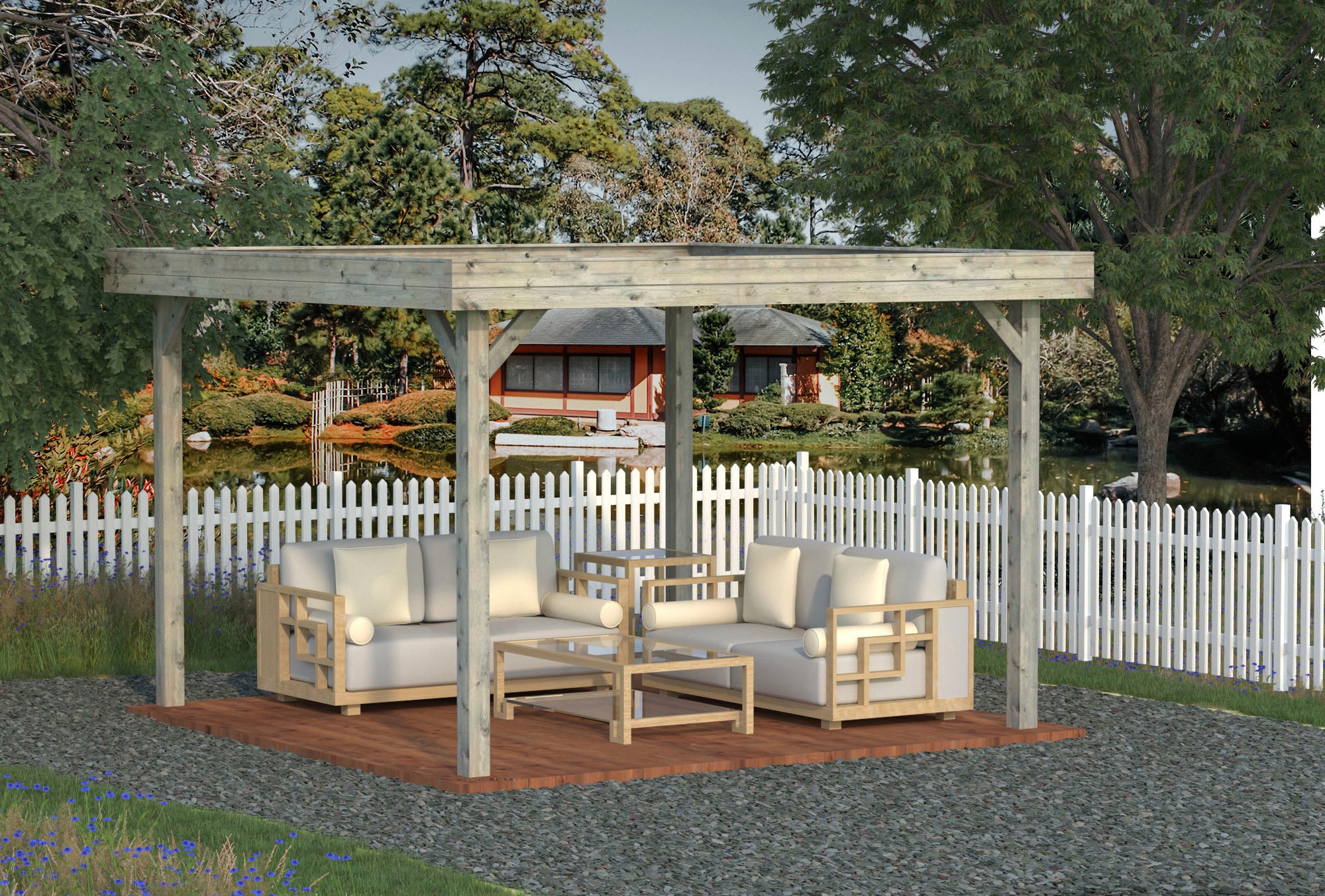 Palmako Holzpavillon »Lucy«, BxT: 389x389 cm, grau