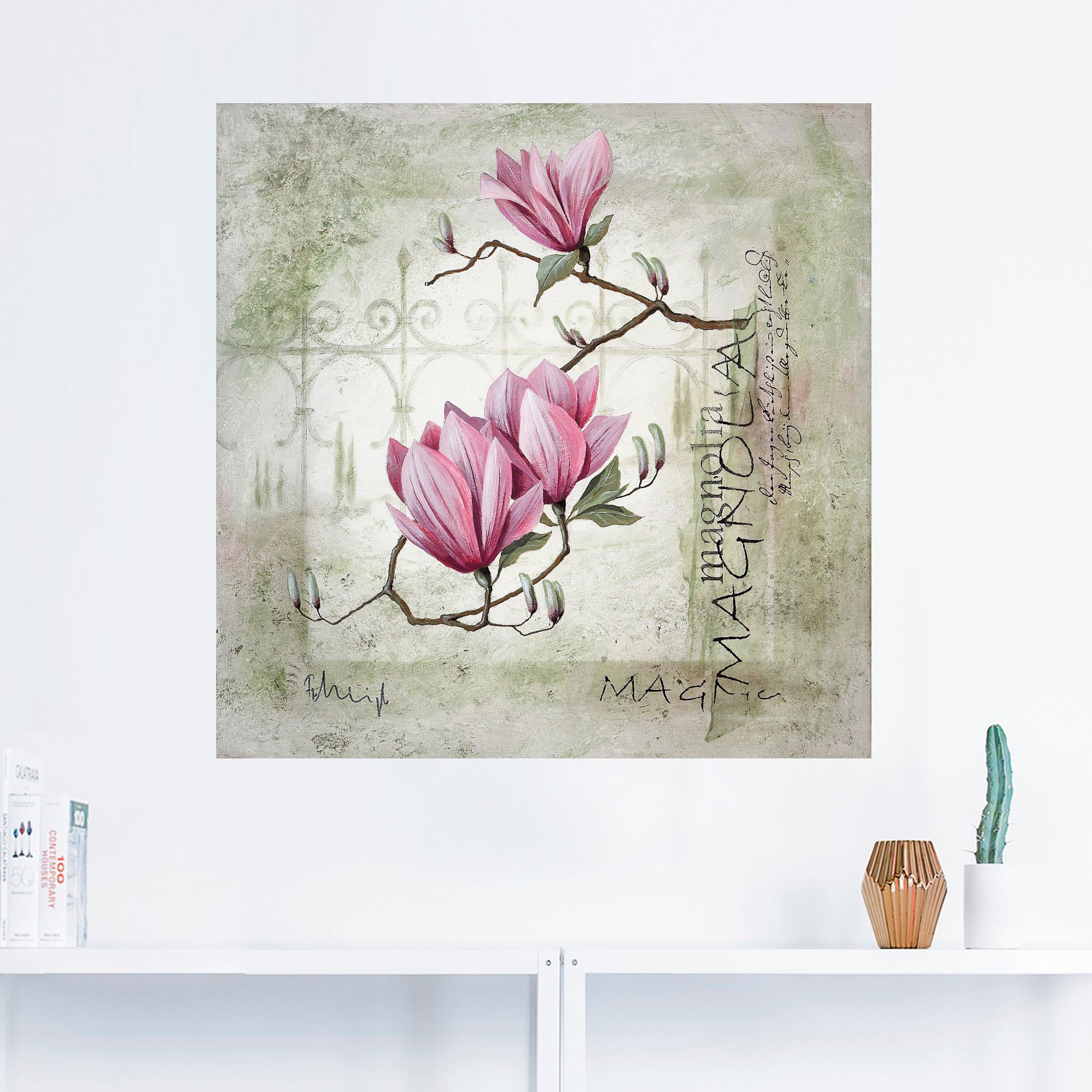 Artland Wandbild »Pinke Magnolie«, Blumen, (1 St.), als Leinwandbild, Poster, Wandaufkleber in verschied. Größen