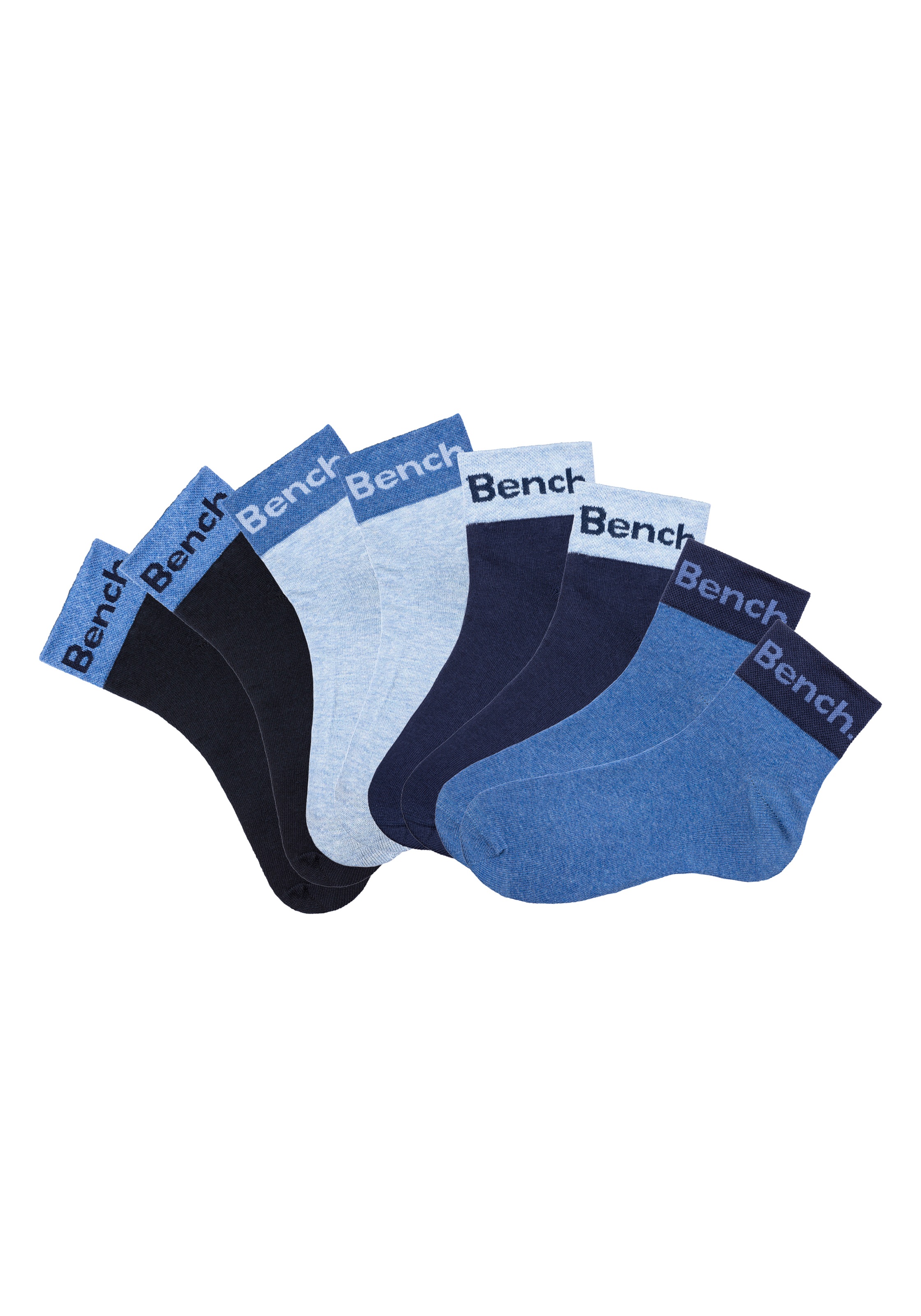 Bench. Kurzsocken, (Packung, 8 Paar), mit eingestricktem Schriftzug am Bünd günstig online kaufen