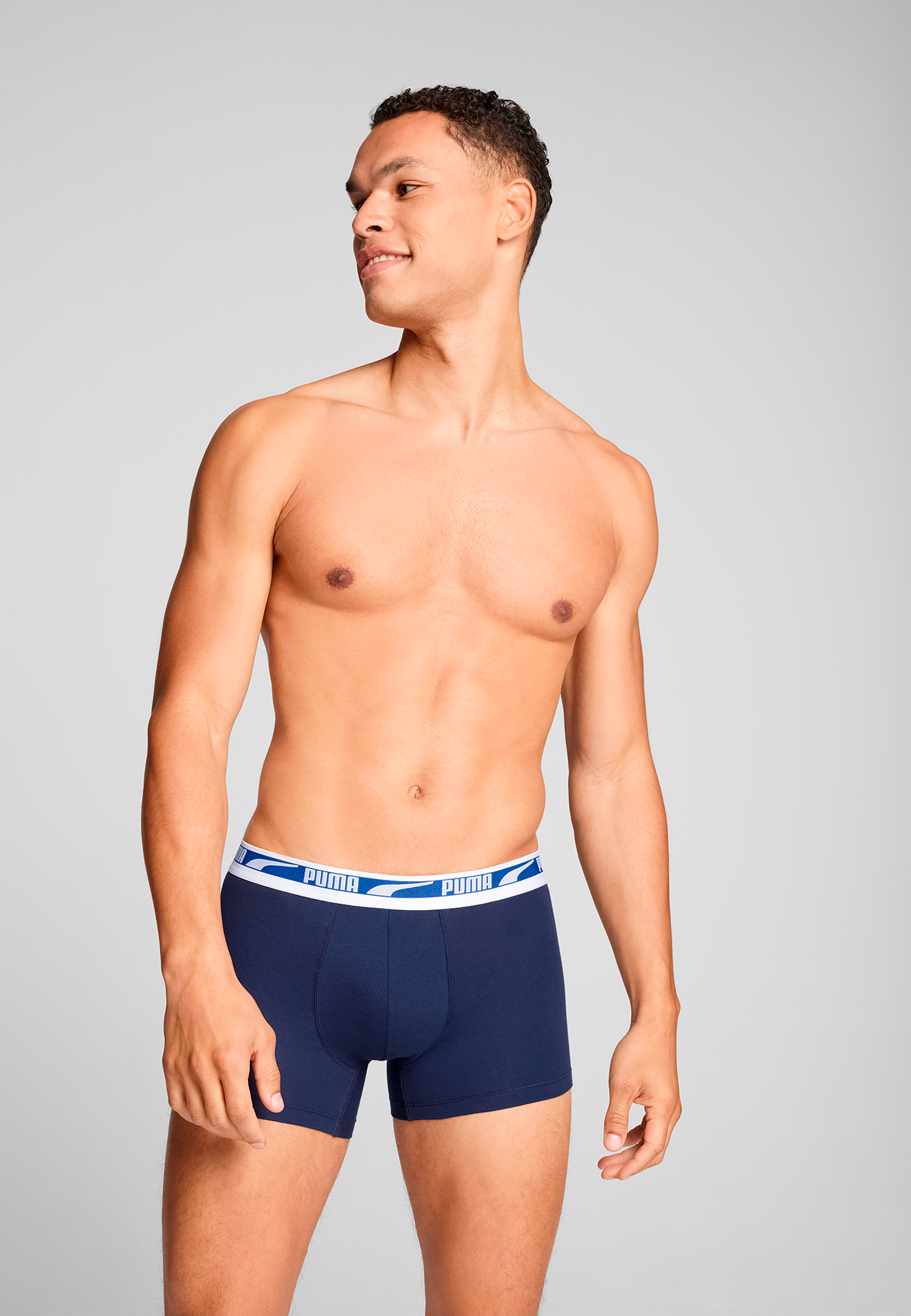 PUMA Boxershorts »PUMA MEN EVERYDAY MULTI LOGO BOXERS 2P«, (2er Pack), Komfortabler Logobund