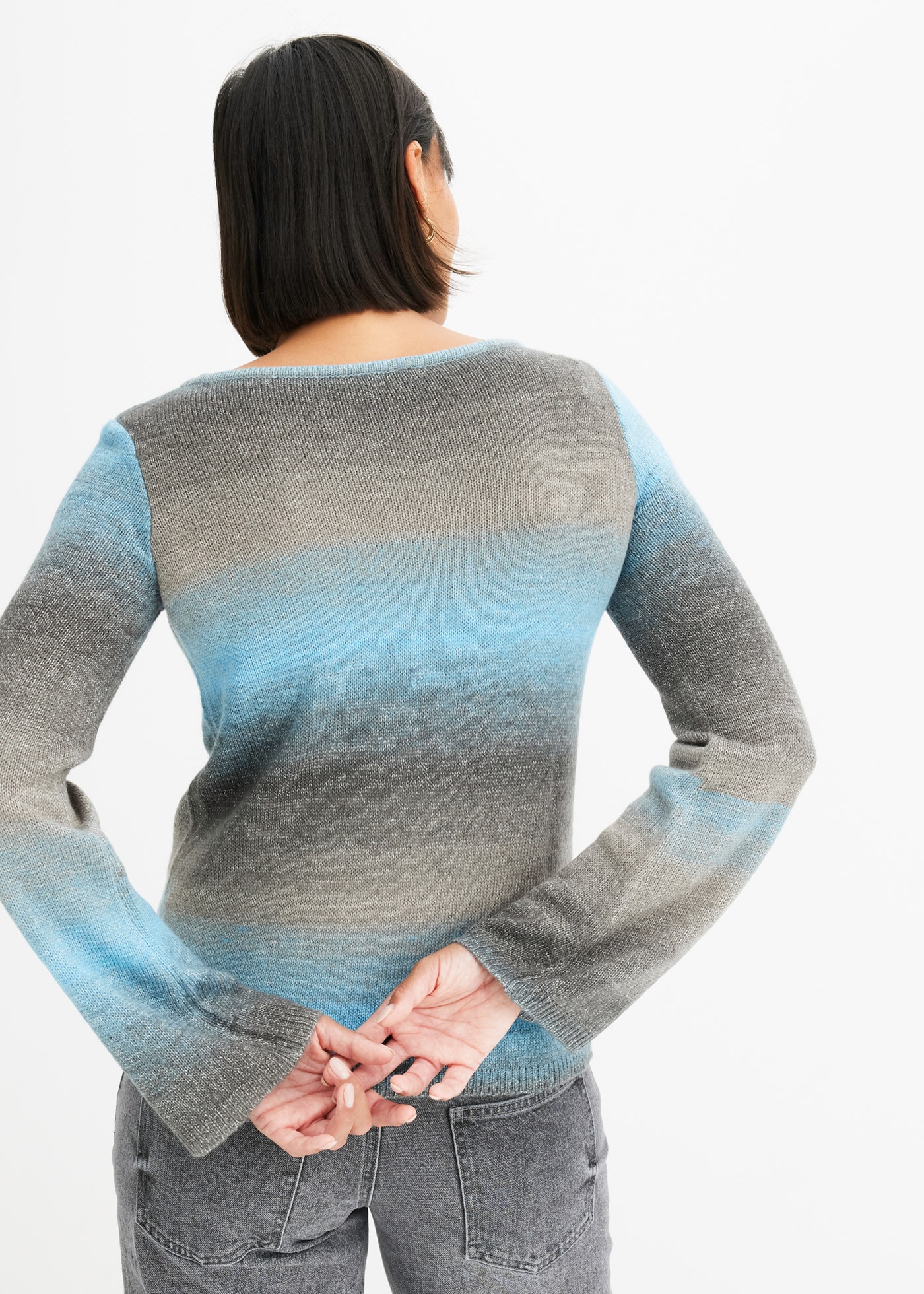 bonprix Strickpullover »Pullover mit Farbverlauf« aus Polyacryl, lockere Passform, mit modischem Farbverlauf