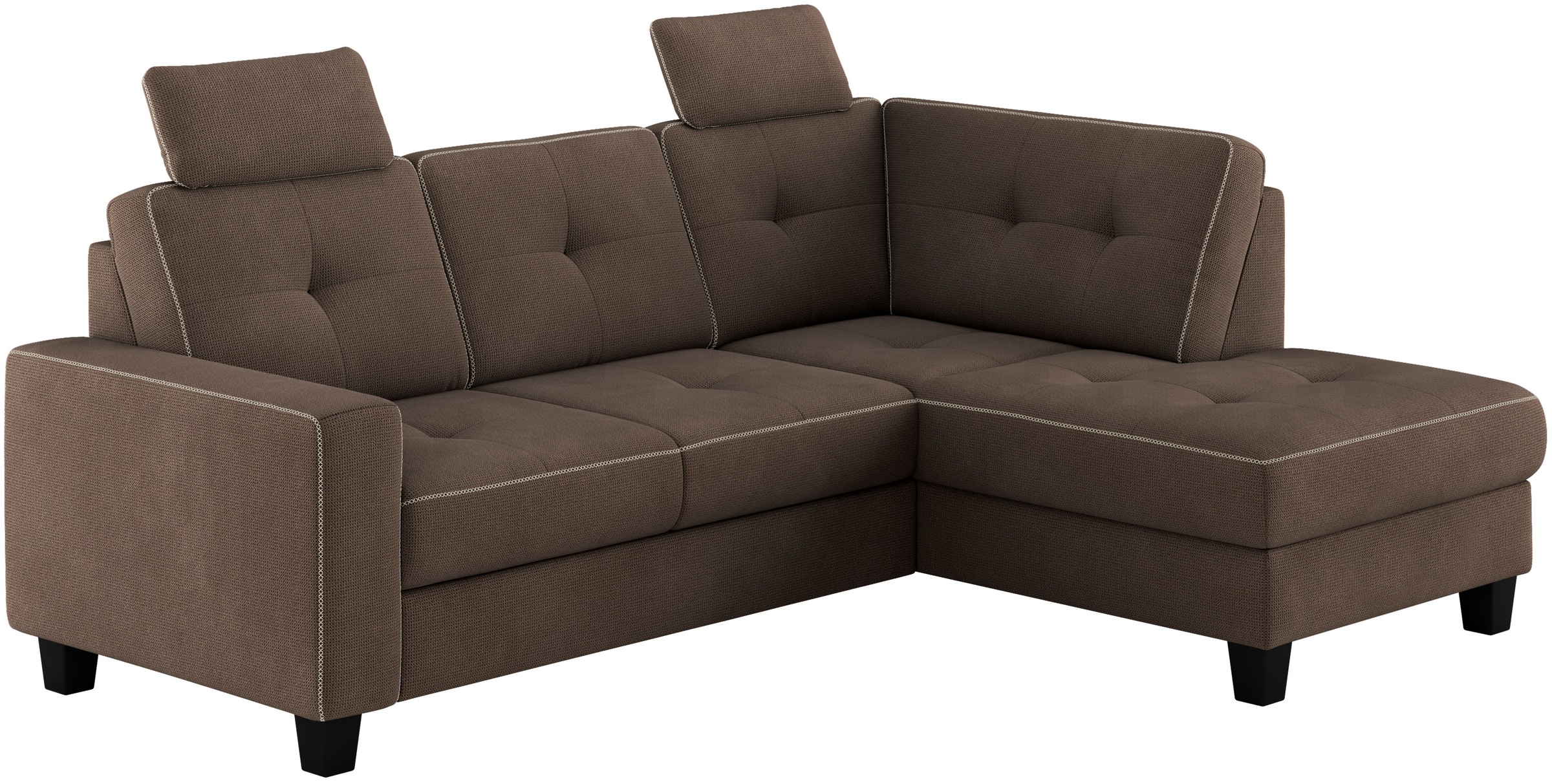 Places of Style Ecksofa »Varese«, Kreuznaht in beige