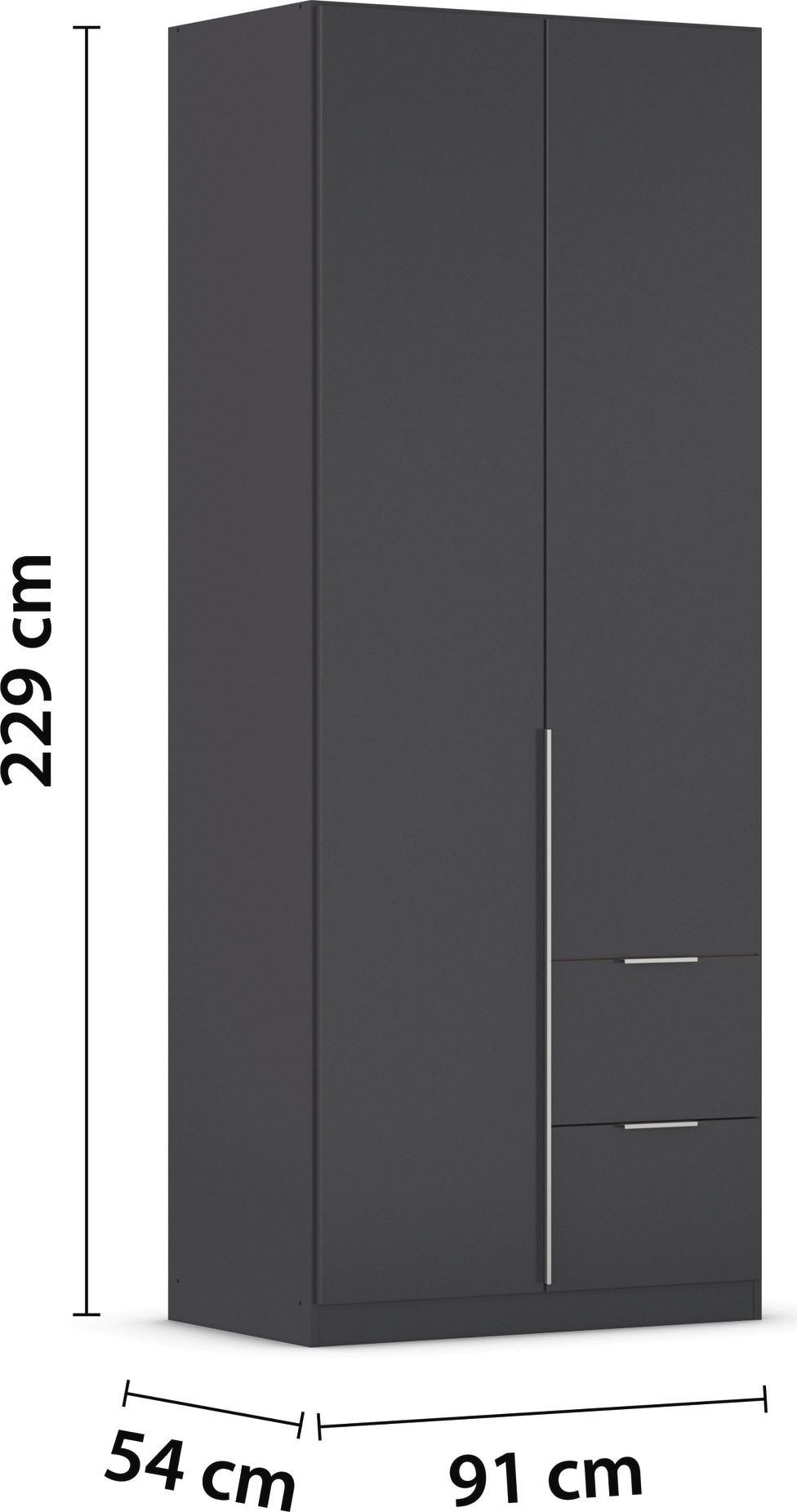 rauch Drehtürenschrank »Kleiderschrank Schrank Garderobe AGORDO mit Dekor- oder Hochglanzfront«, (in zwei Griff-Farben mit Dekor- oder Hochglanzfront), mit Außenschubkästen, in 6 Breiten und 2 Höhen MADE IN GERMANY