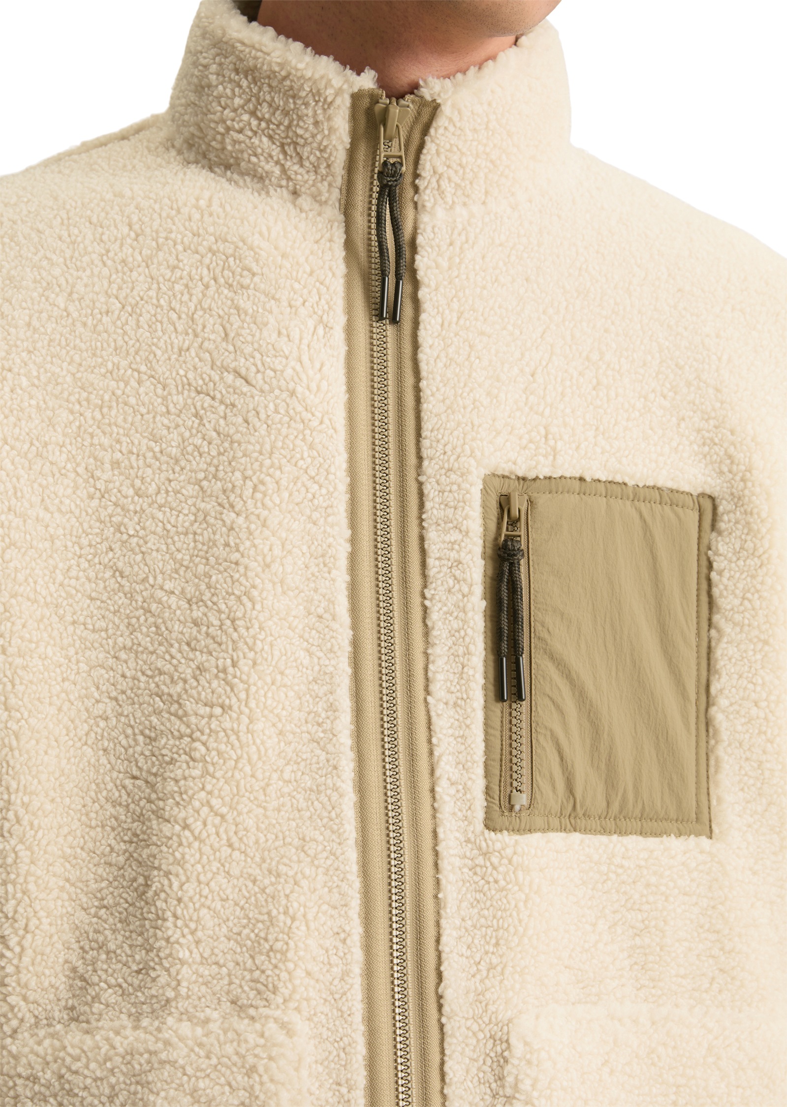 Thumbnail - Marc OPolo DENIM Fleecejacke Teddyjacke regular fit, mit Nylon-Brusttasche