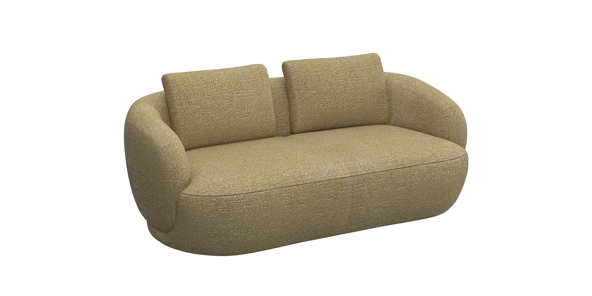 FLEXLUX 2,5-Sitzer »Torino, rund, Couch, Loveseat,«, Modernes, organisches Sofa-Design, Kaltschaum, Wellenunterfederung