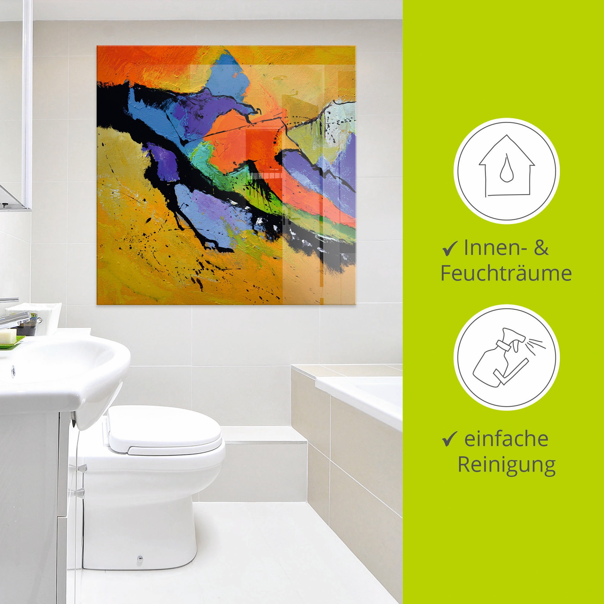 Artland Glasbild »Abstrakt XI«, Gegenstandslos, (1 St.), in verschiedenen Größen