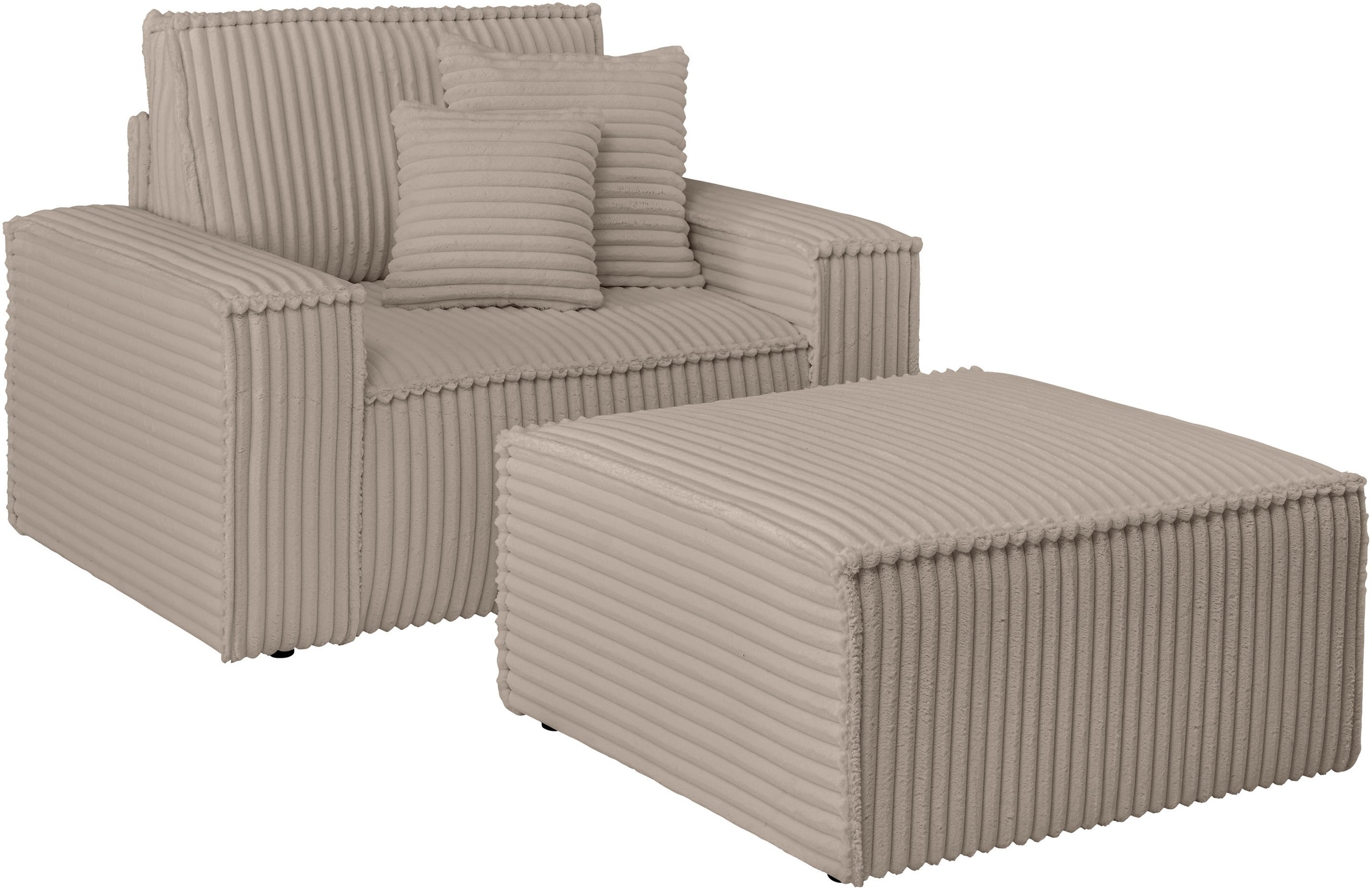 andas Loveseat »Finnley«, (2 St.), Loveseat und Hocker im Set, passend zur Polster-Serie Finnley