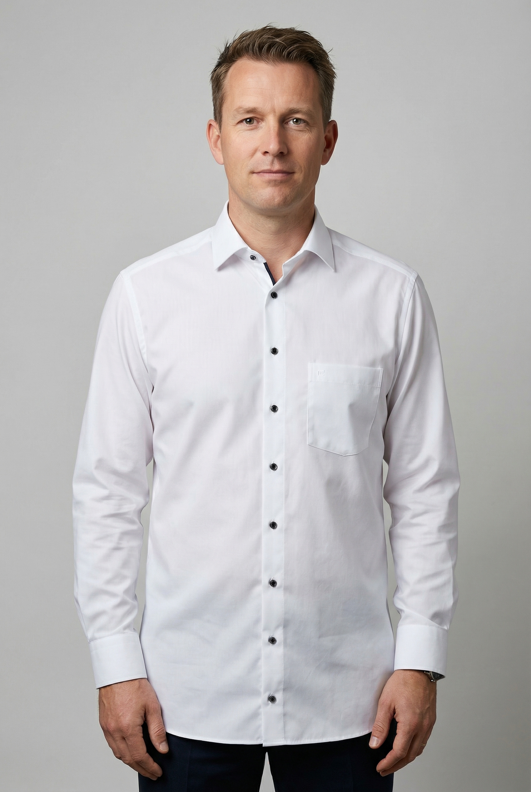 OLYMP Langarmhemd »Luxor« modern fit, New-Kentkragen, Businesshemd, verlängerter Arm