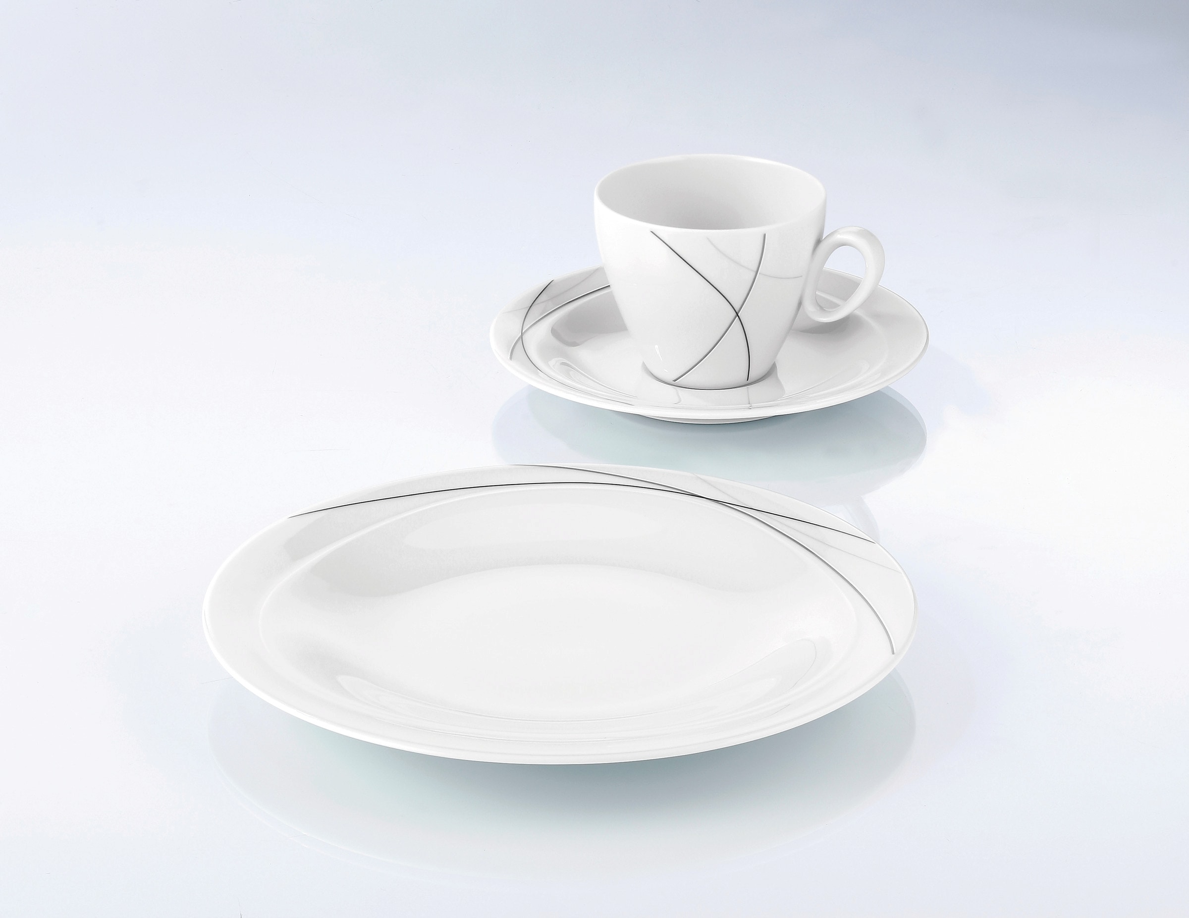 Seltmann Weiden Kaffeeservice »Geschirr-Set, Service Trio Highline«, (Set, 18 tlg.), Made in Germany, 18 Teile, für 6 Personen