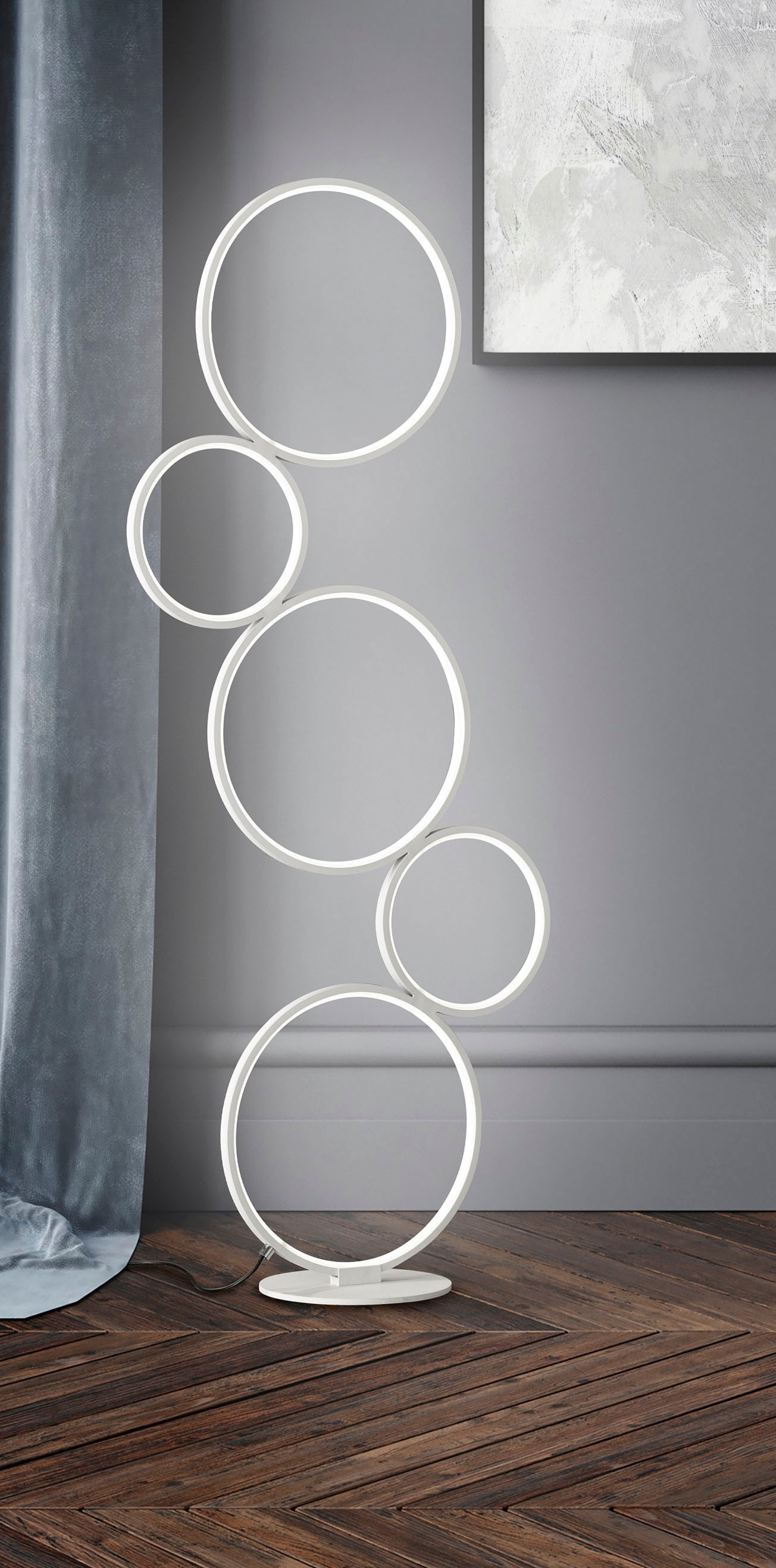 TRIO Leuchten LED Stehlampe »Rondo«, 5 flammig, Leuchtmittel LED-Board | LED fest integriert, Stehleuchte mit Fussschalter integrierter Dimmer Höhe 115cm warmweiß