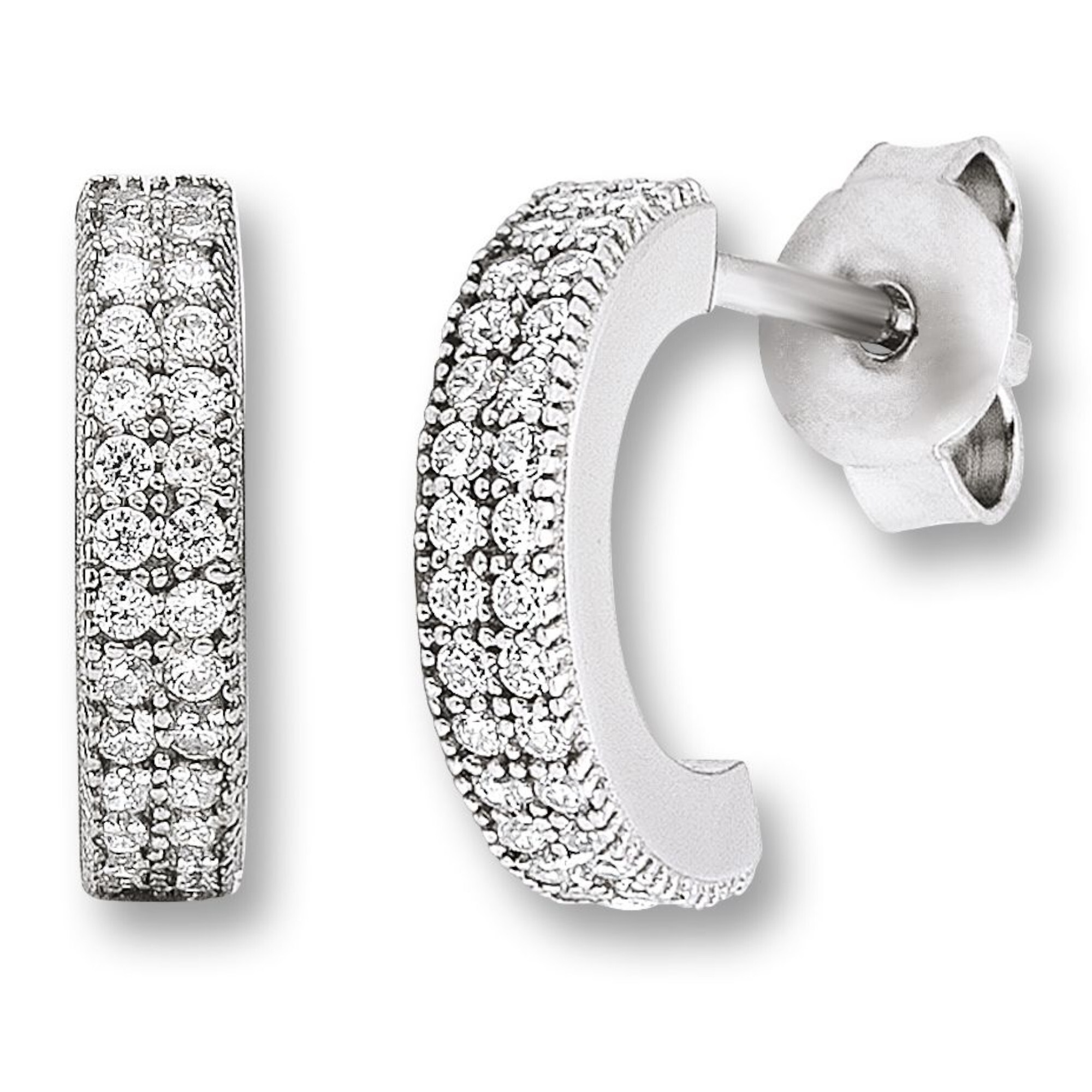 Paar Ohrhänger ONE ELEMENT "Zirkonia Ohrringe Ohrstecker aus 925 Silber", silber, Ohrringe, Damen, Damen,mit Zirkonia, Silber 925 (Sterlingsilber), Symbolische Note – harmonisch gestaltet mit Liebe zum Detail
