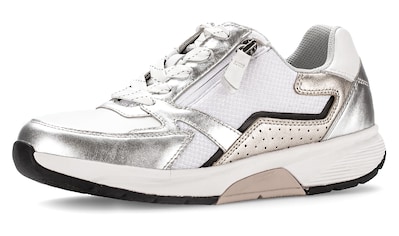 Keilsneaker, mit Metallic-Kontrastbesätzen, Freizeitschuh, Halbschuh, Schnürschuh