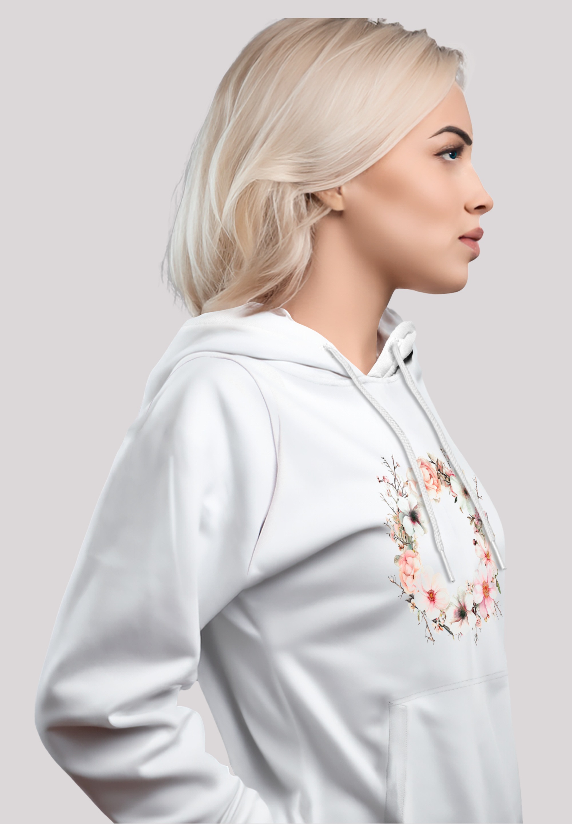 F4NT4STIC Kapuzenpullover »Rosa Blumenkranz«, Premium Qualität