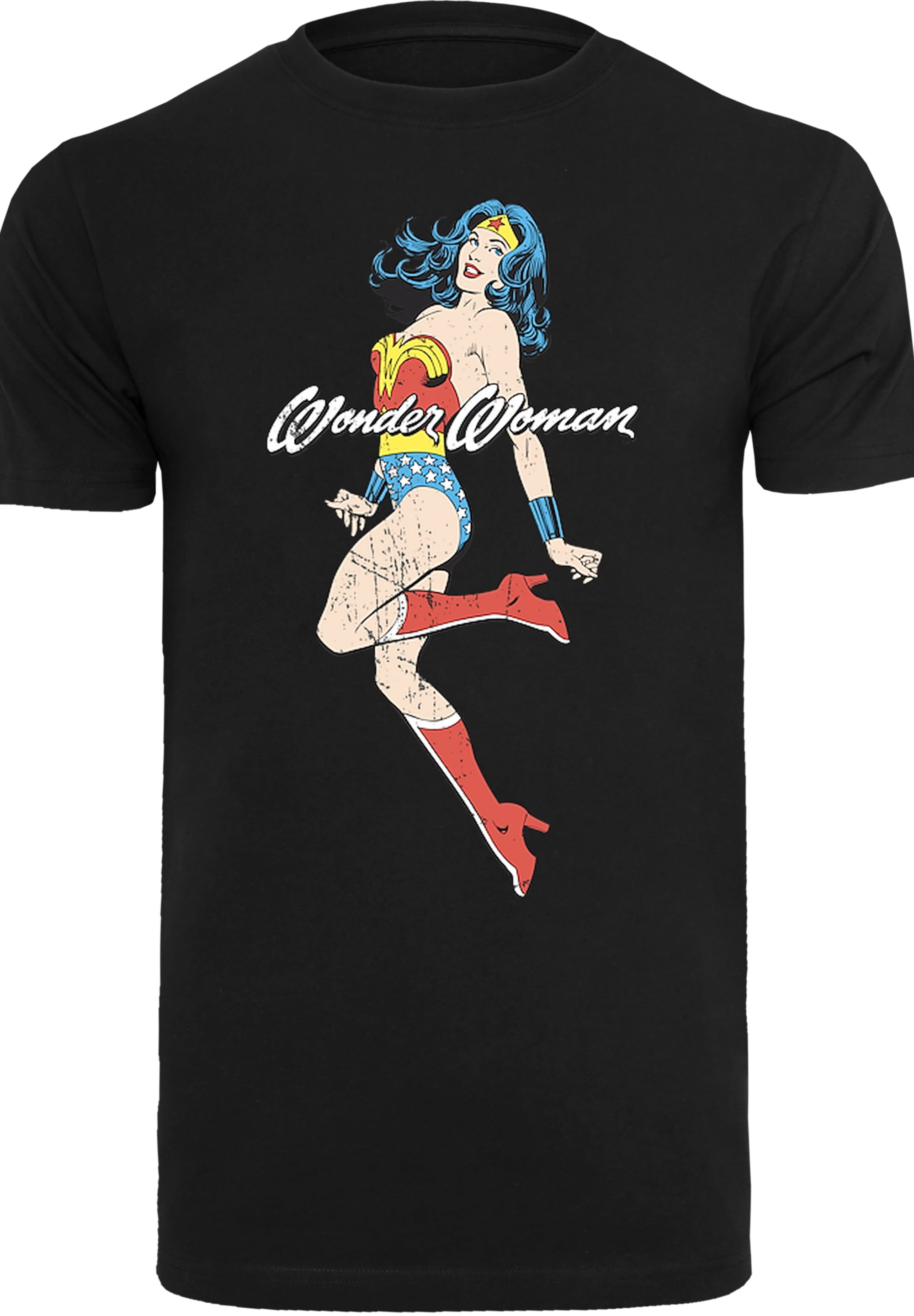 F4NT4STIC Kurzarmshirt »F4NT4STIC Herren Wonder Woman Jump with T-Shirt Round Neck«, (1 tlg.)