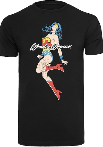 Kurzarmshirt »F4NT4STIC Herren Wonder Woman Jump with T-Shirt Round Neck«, (1 tlg.)