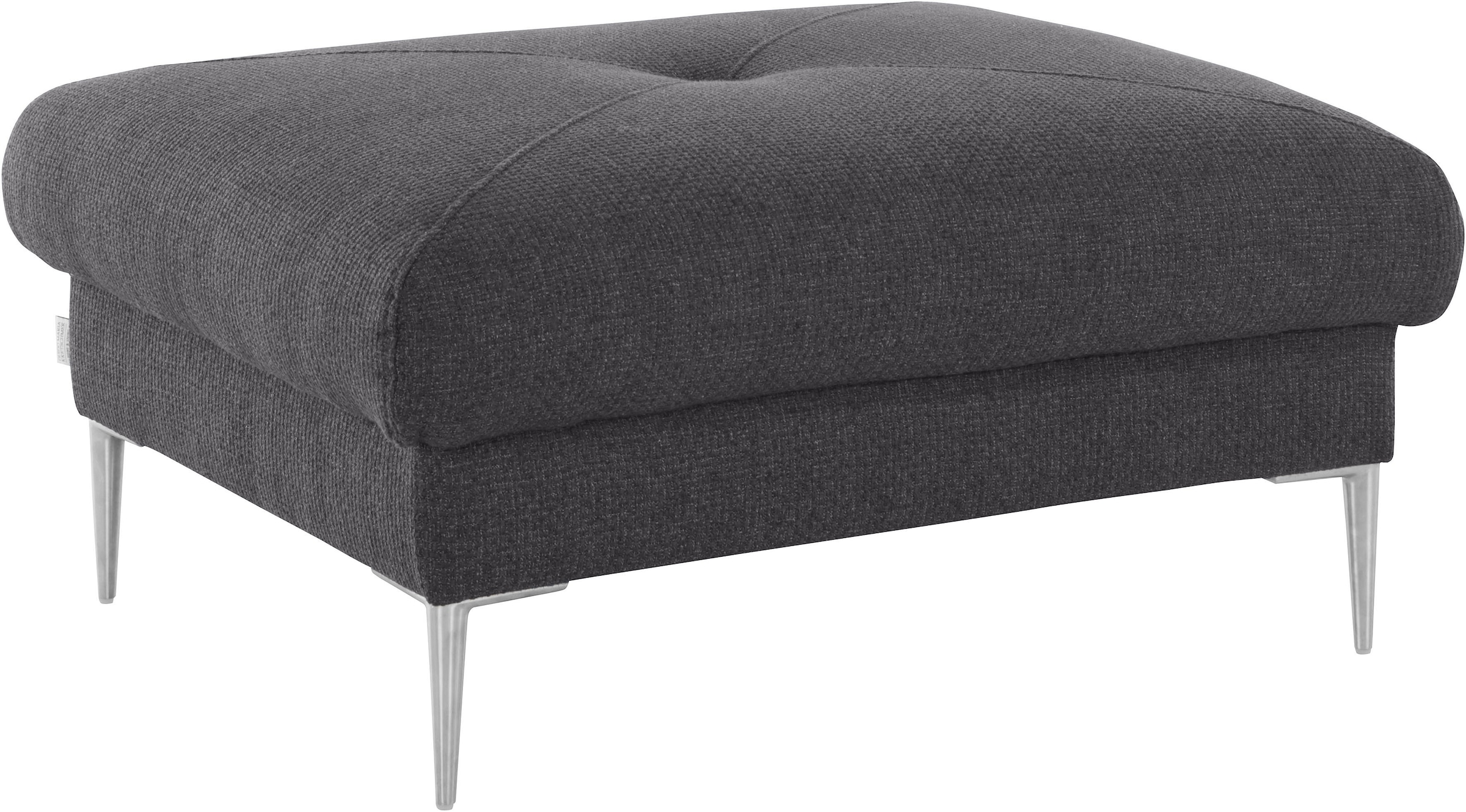 Guido Maria Kretschmer Home&Living Hocker »Chilltime, elegant und bequem durch Komfortsitzhöhe 46cm, hoher Fuß«, mit eleganter Kreuznaht auf der Sitzfläche
