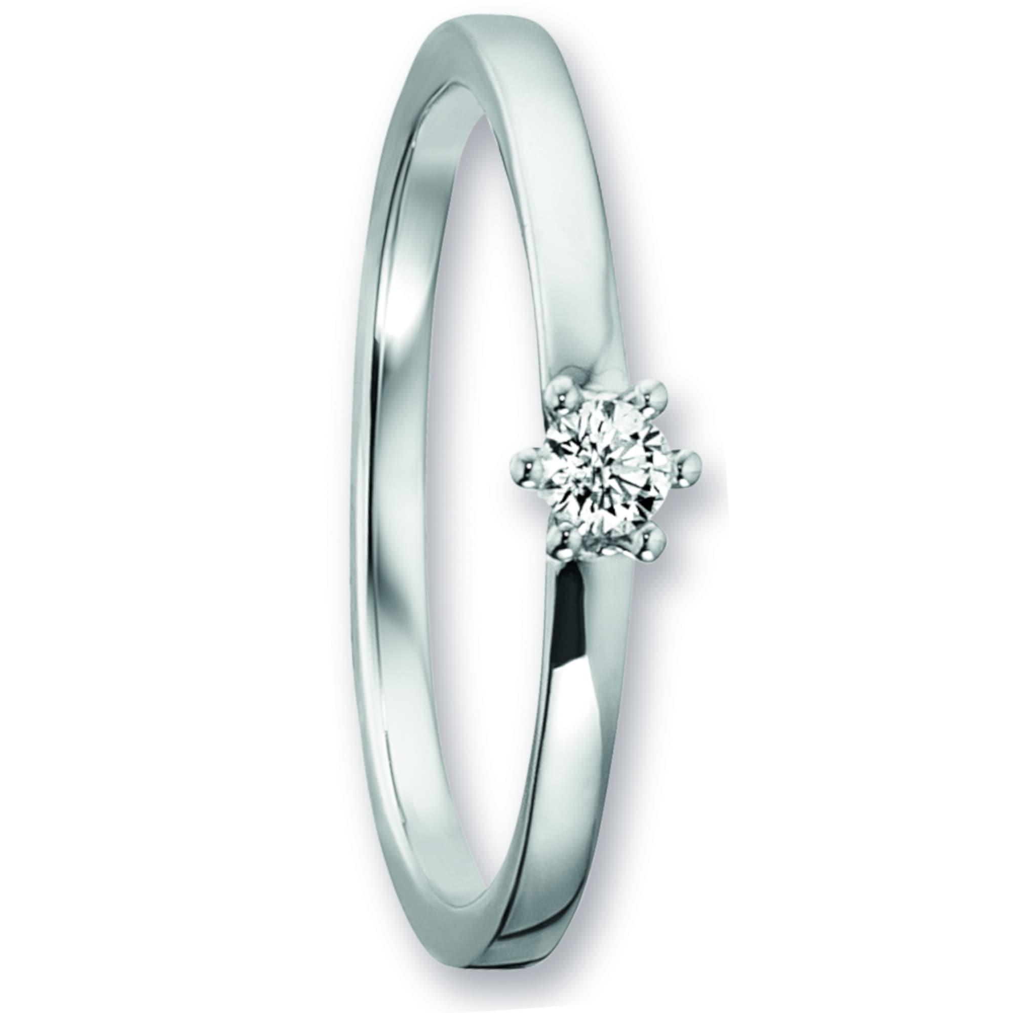 ONE ELEMENT Diamantring »0.09 ct Diamant Brillant Ring aus 585 Weißgold«, Damen Gold Schmuck