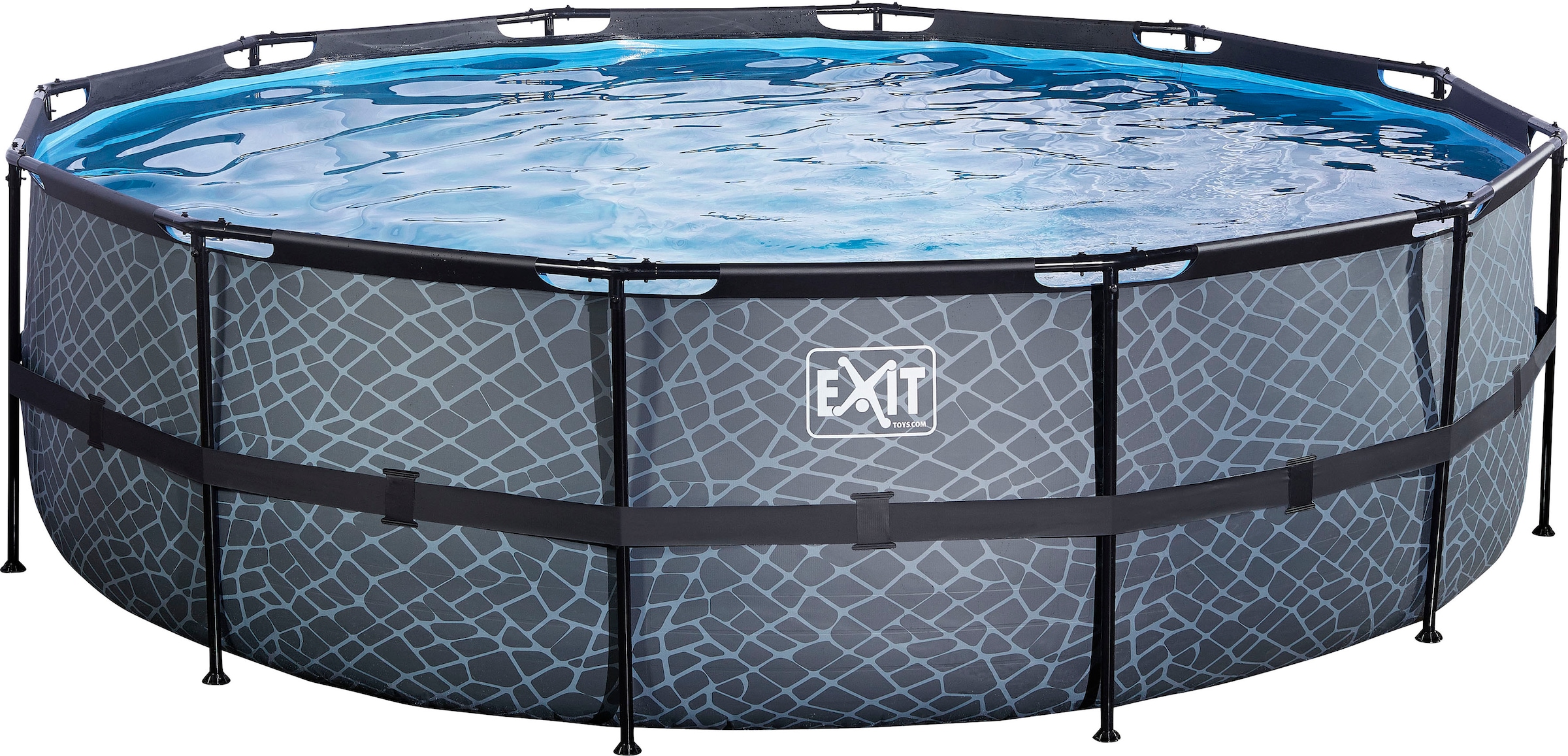EXIT Framepool »inkl. Sicherheitsleiter«, (Set, 3 tlg.), ØxH: 488x122 cm, mit Sandfilteranlage