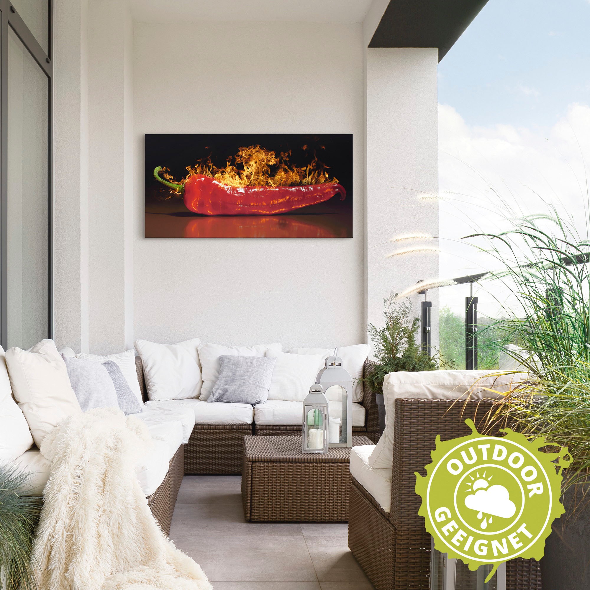 Thumbnail - Artland Wandbild "Roter scharfer Chilipfeffer" Lebensmittel 1 Stk. tlg. als Alubild, Leinwandbild in verschied. Größen