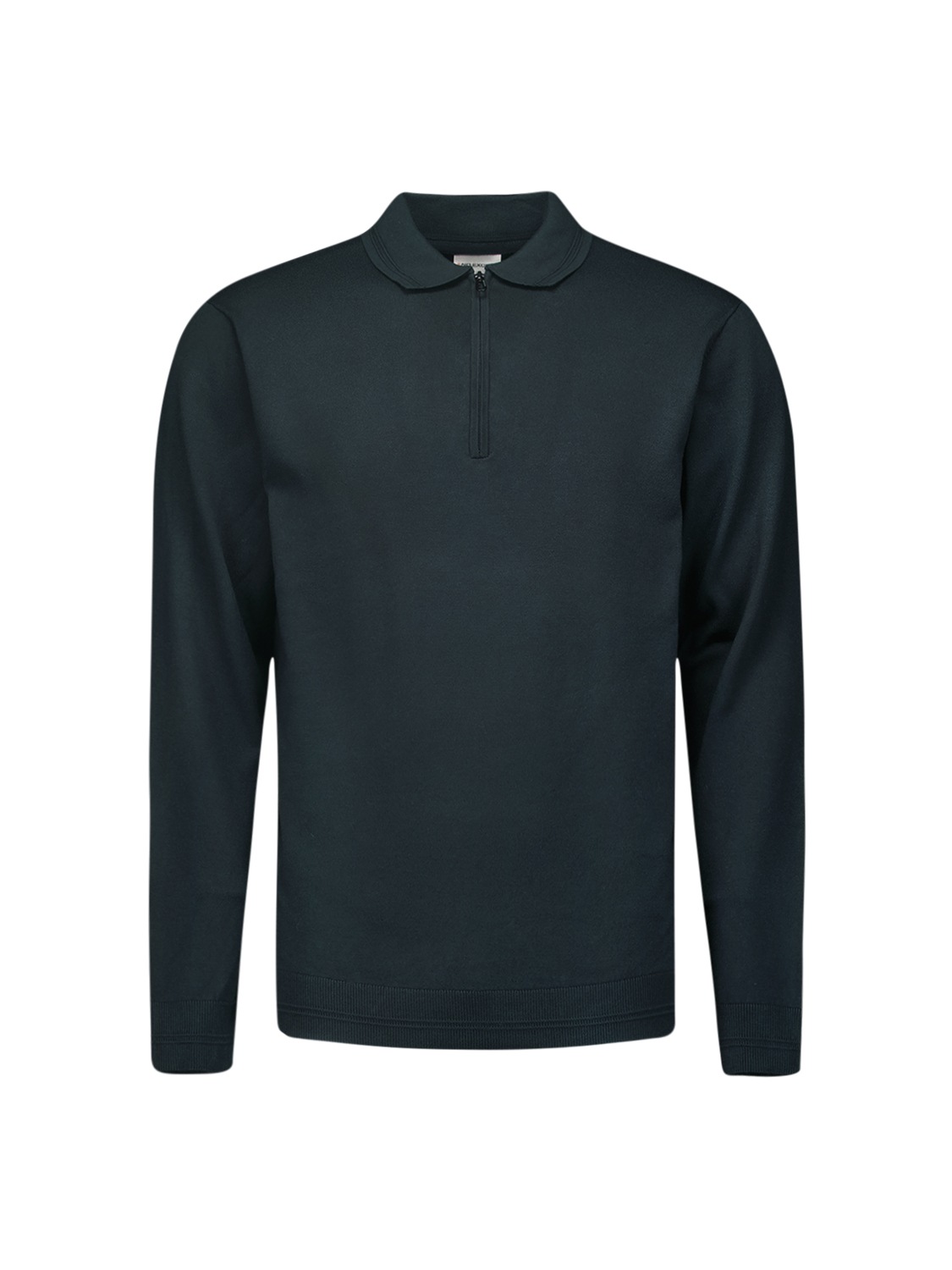 NO EXCESS Rundhalspullover »No Excess Polo-Pullover mit halbem Reißverschluss«