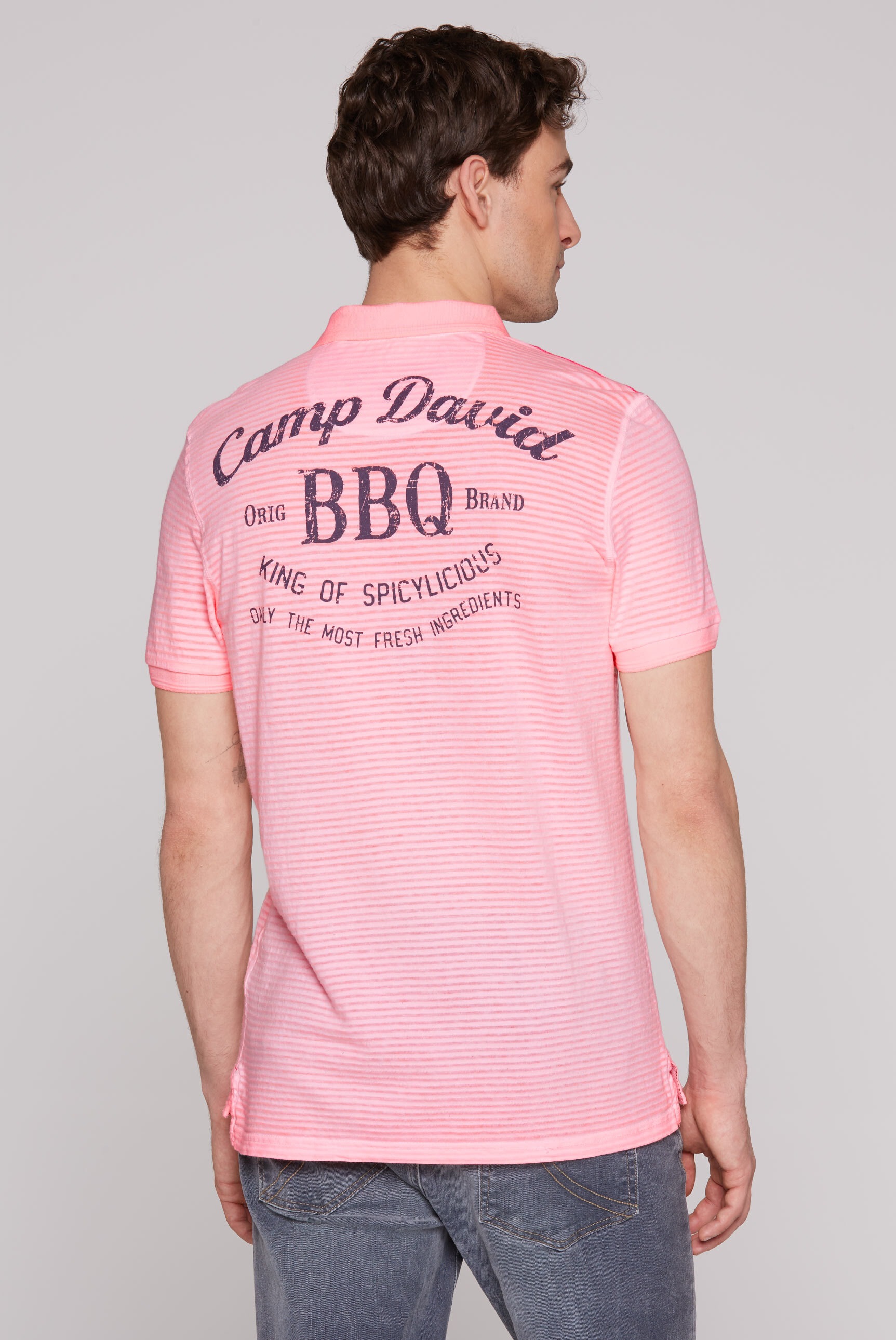 CAMP DAVID Poloshirt, mit großem Rücken-Print
