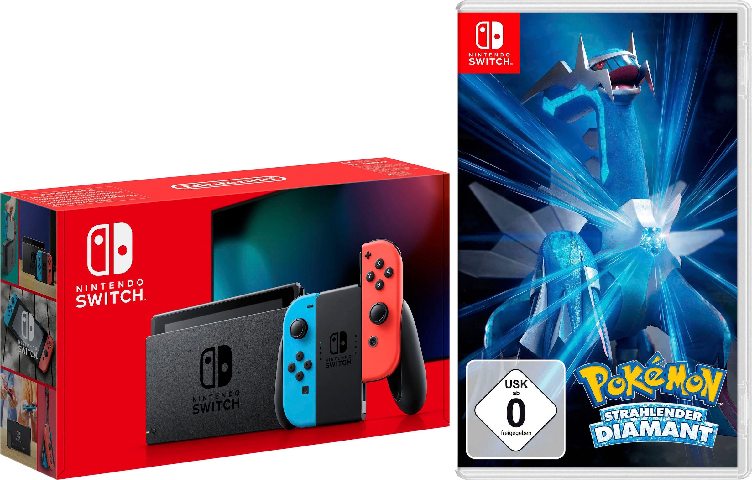 Nintendo Switch Spielekonsole, inkl. Pokémon Strahlender Diamant