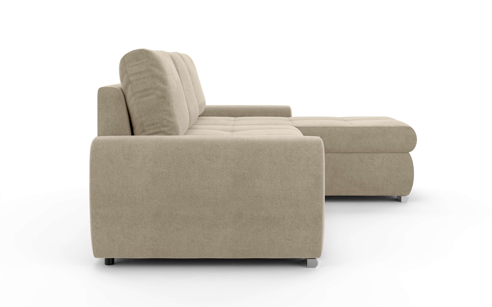 INOSIGN Ecksofa »HAVERHILL Schlafsofa mit Bettkasten, Maße B/H/T: 237/89/166 cm«, L-Form mit Recamiere links oder rechts bestellbar, Wellenunterfederung