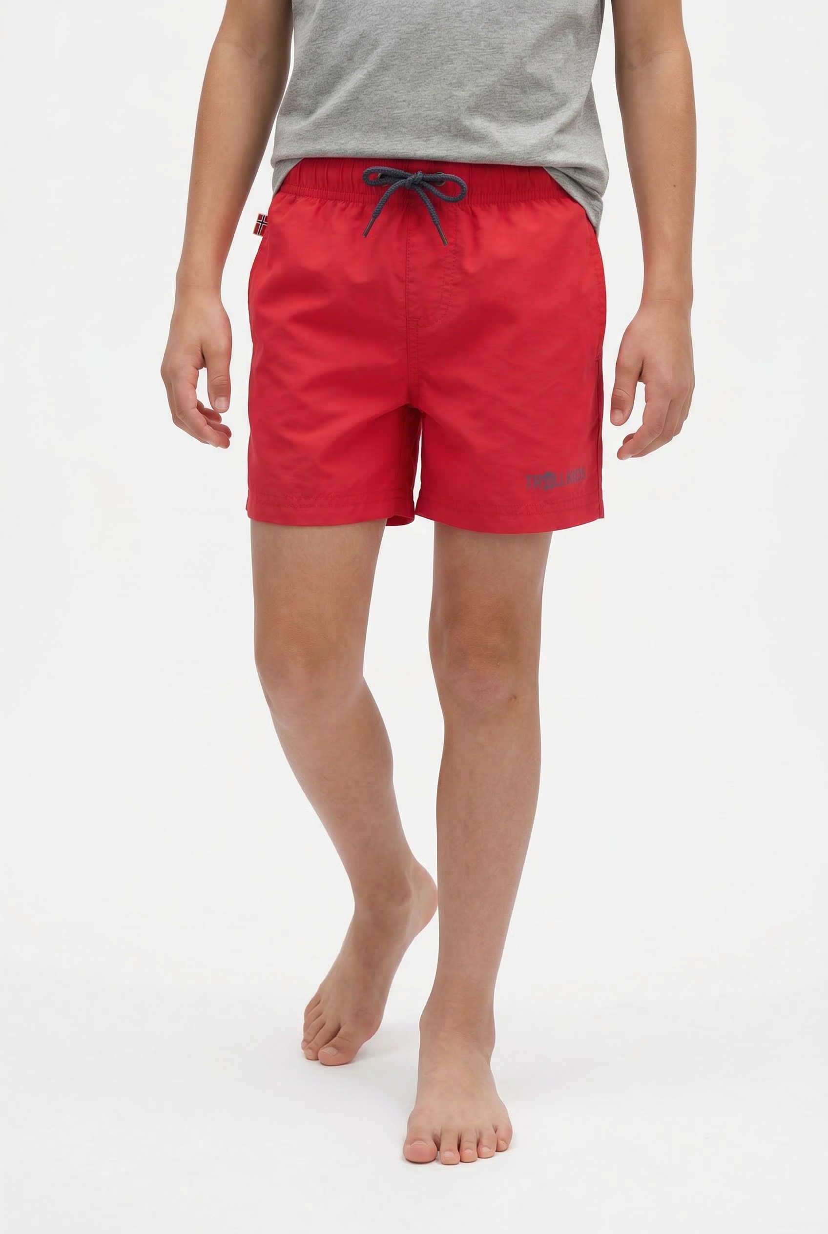 Badeshorts TROLLKIDS "KIDS BALESTRAND SHORTS", Kinder, Gr. 152, N-Gr, bright rot, mystic blau, Obermaterial: 100% Polyamid. Futter: 100% Polyester, Badehosen Badeshorts, mit UV-Schutzfaktor 30+, mit Eingrifftasche hinten