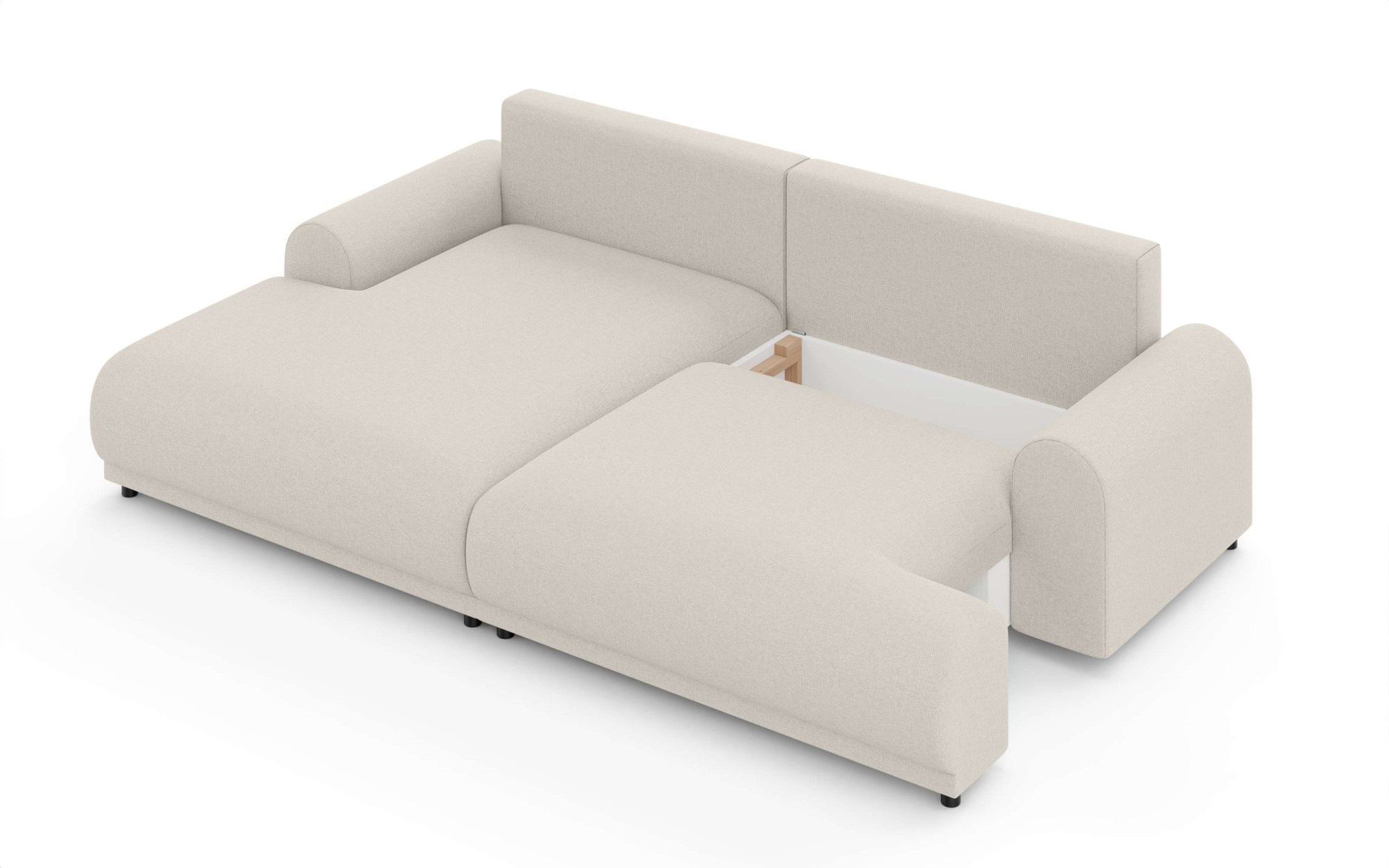 INOSIGN Ecksofa »Marsby, mit Bettfunktion und Bettkasten, Maße: B/H/T 242/65/145 cm«, L-Form mit Wellenunterfederung, Recamiere links oder rechts bestellbar