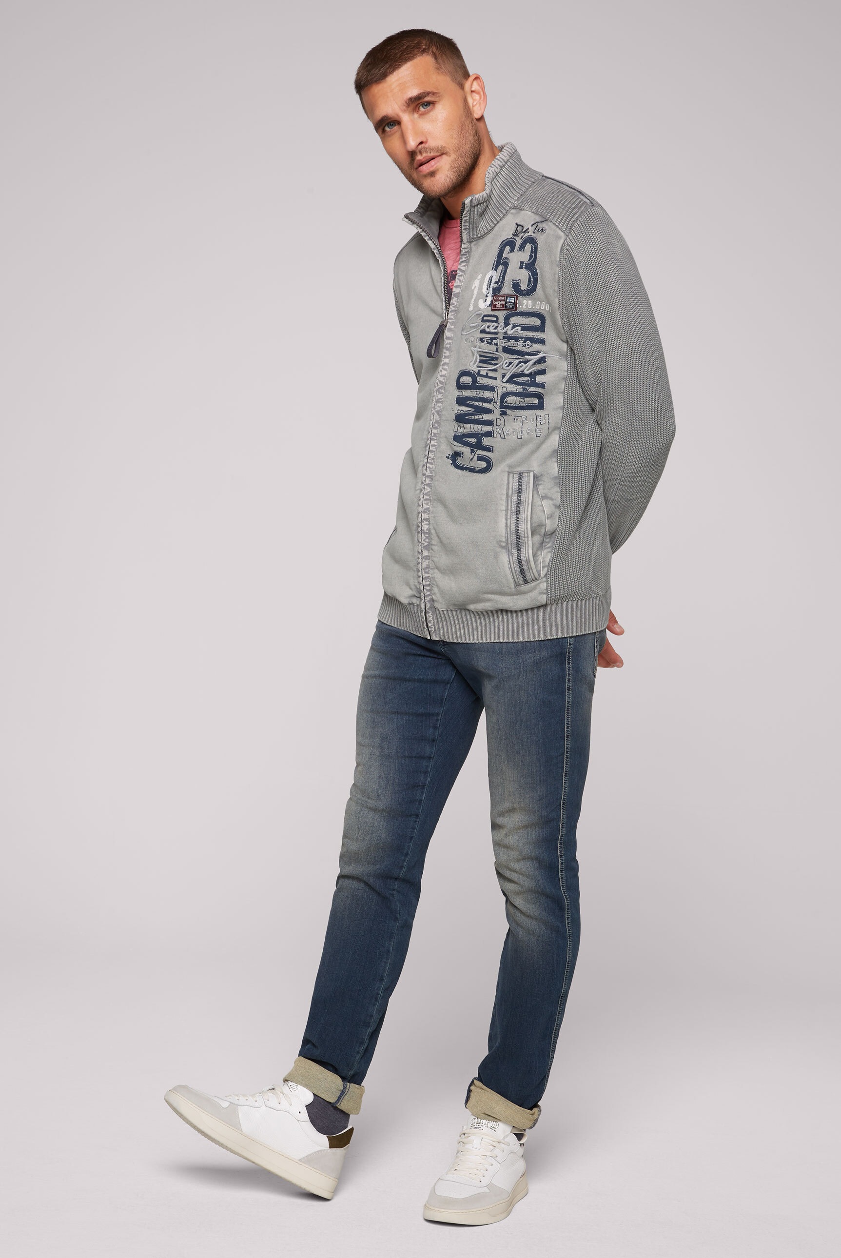 CAMP DAVID Strickjacke, aus Baumwolle